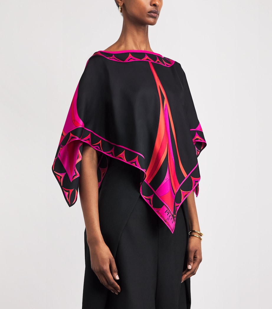 PUCCI Womens Silk Fari Kaftan Top Fuchsia Image 4