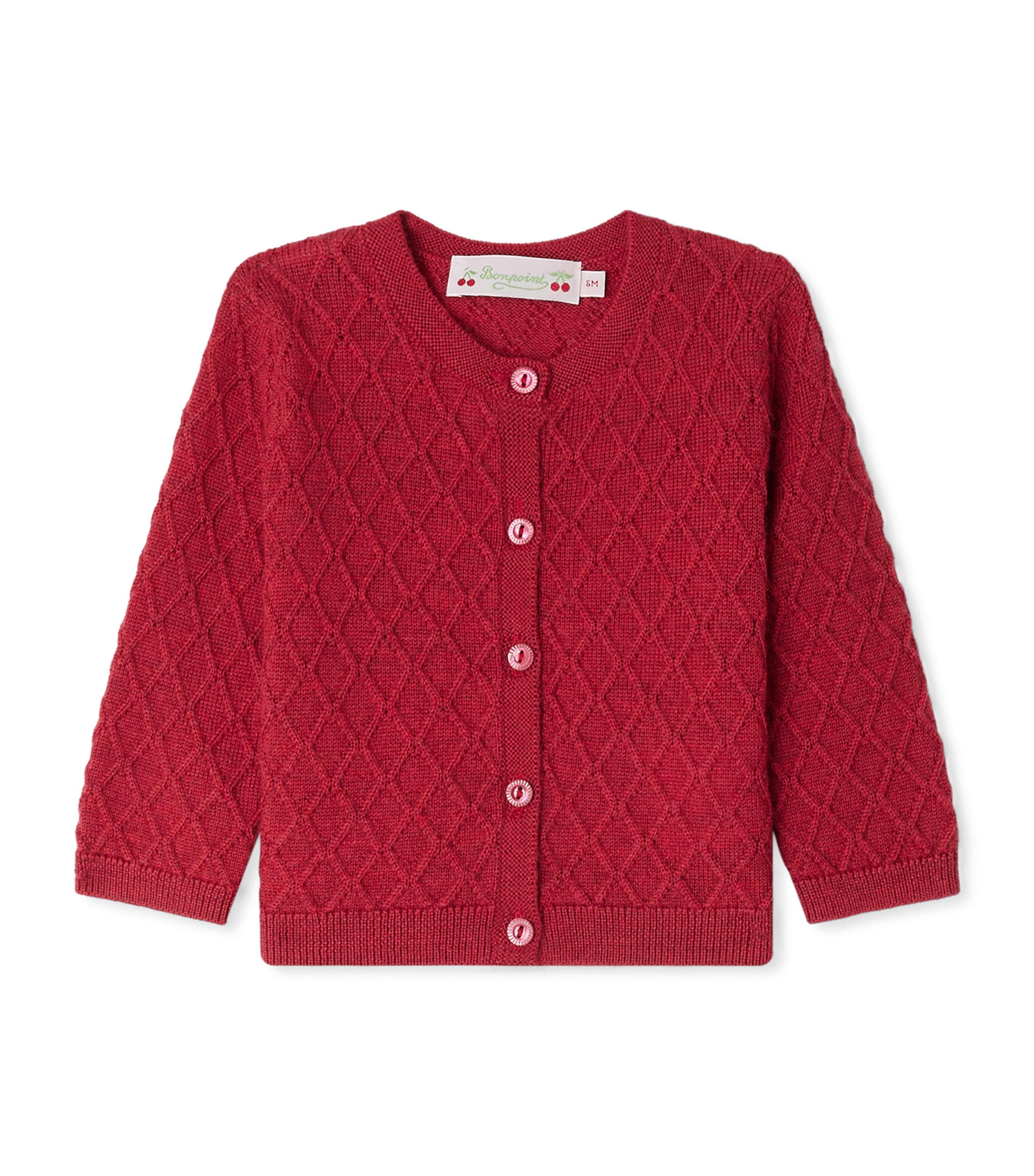 Bonpoint Wool Jarancia Cardigan In Red