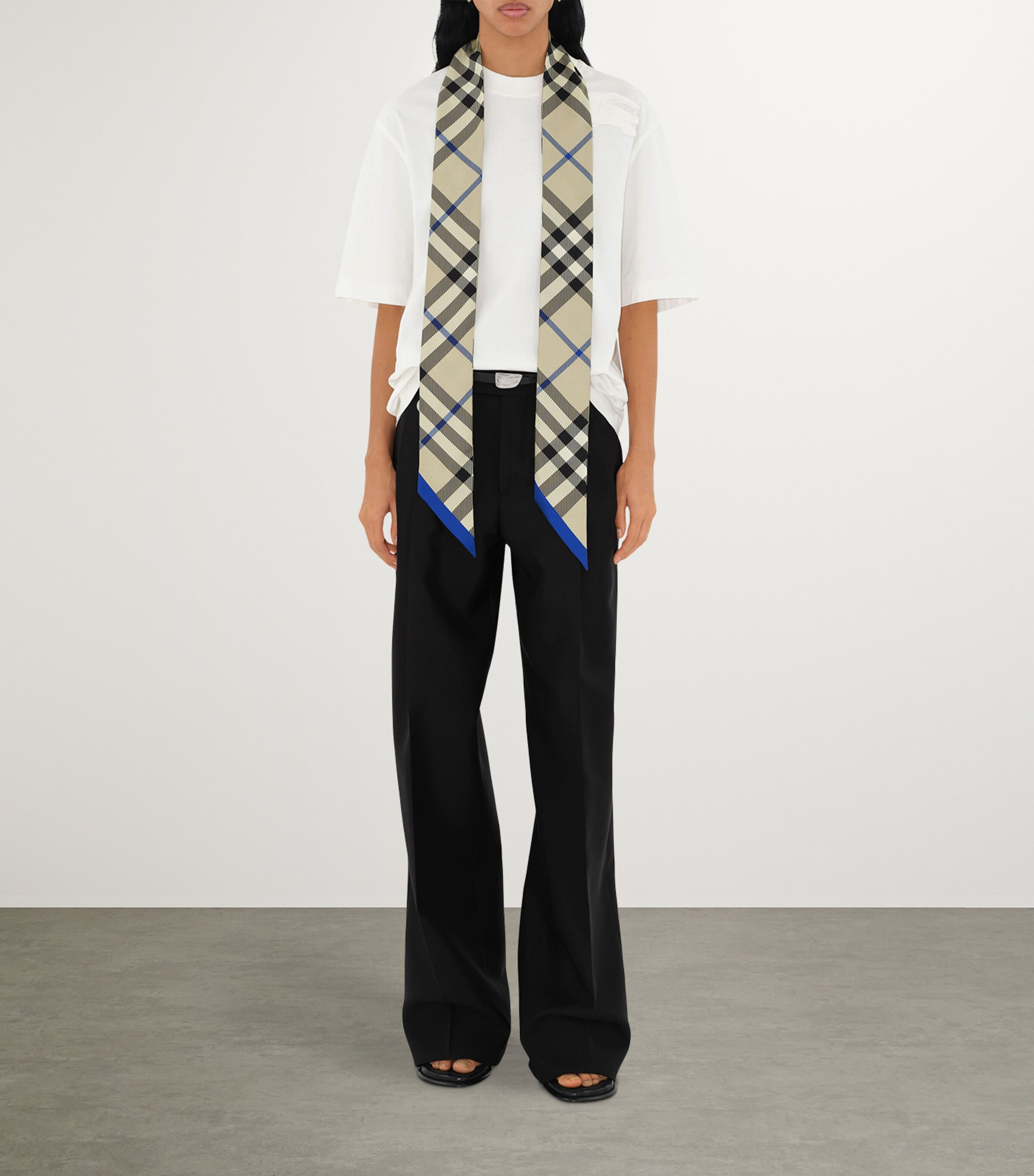 Burberry Silk Check Scarf Lichen Image 3