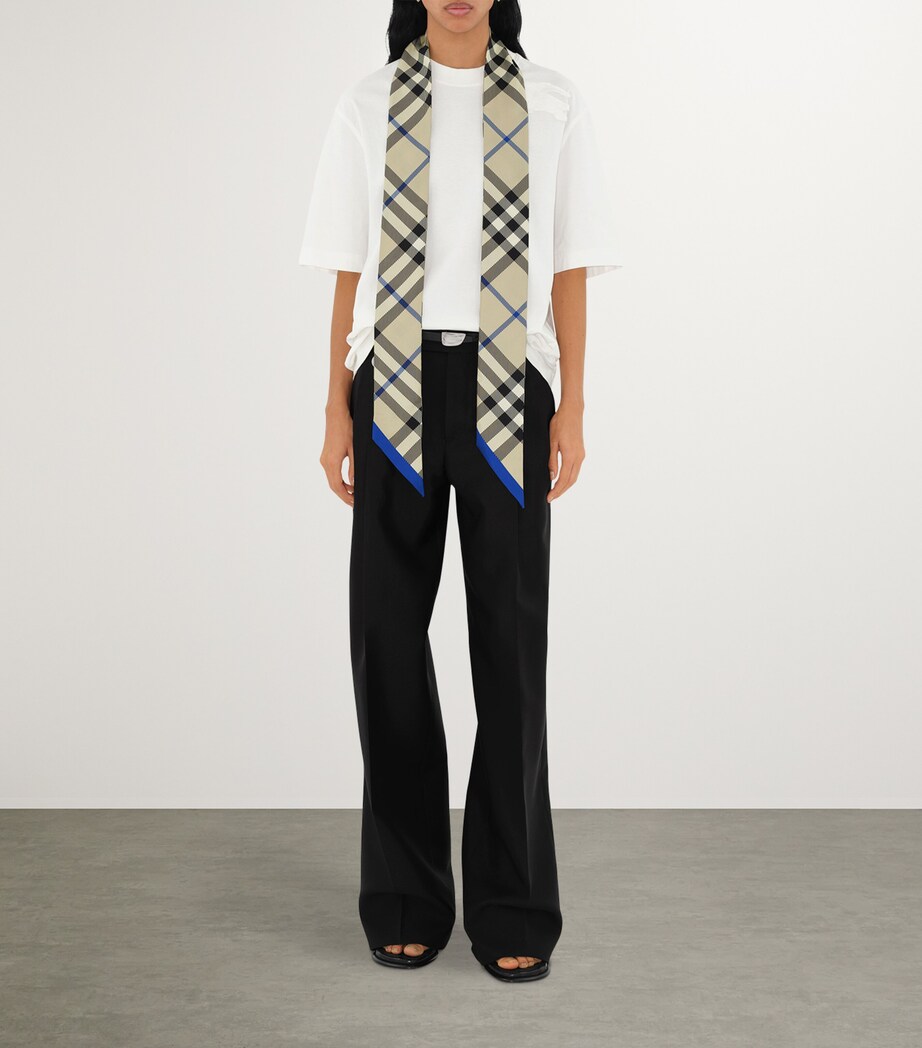 Burberry Silk Check Scarf Lichen Image 3