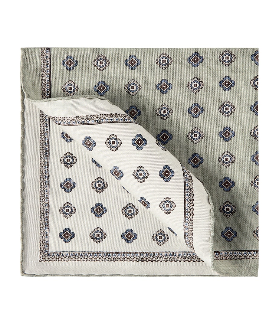 Brunello Cucinelli Silk Medallion Pocket Square Image 1