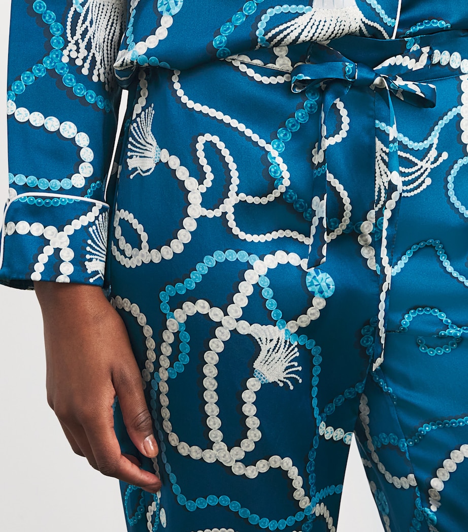 Silk Floral Lila Periwinkle Pyjama Set PERIWINKLE Image 6