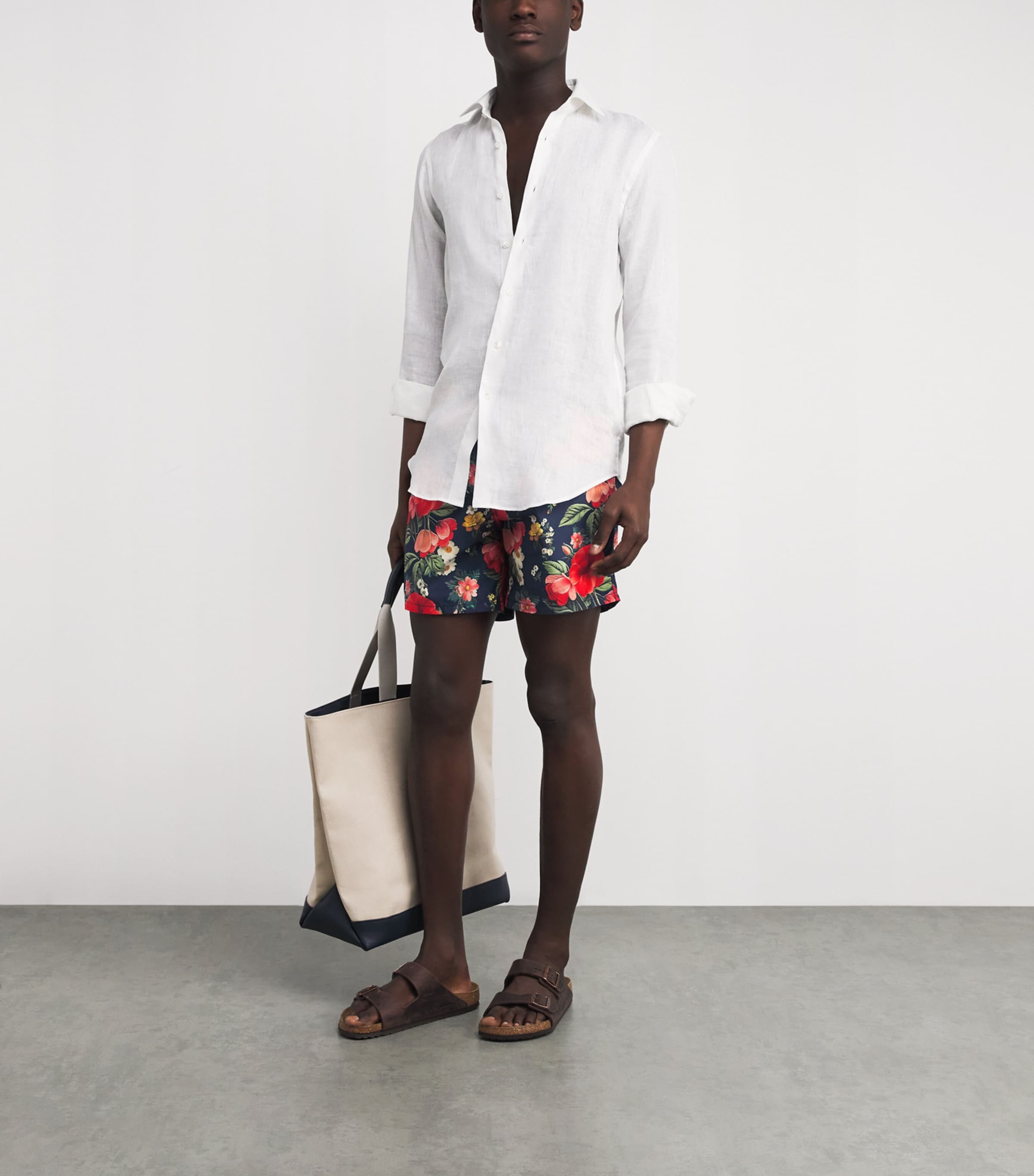 Floral Moorea Swim Shorts 390-BLEU MARINE Image 2