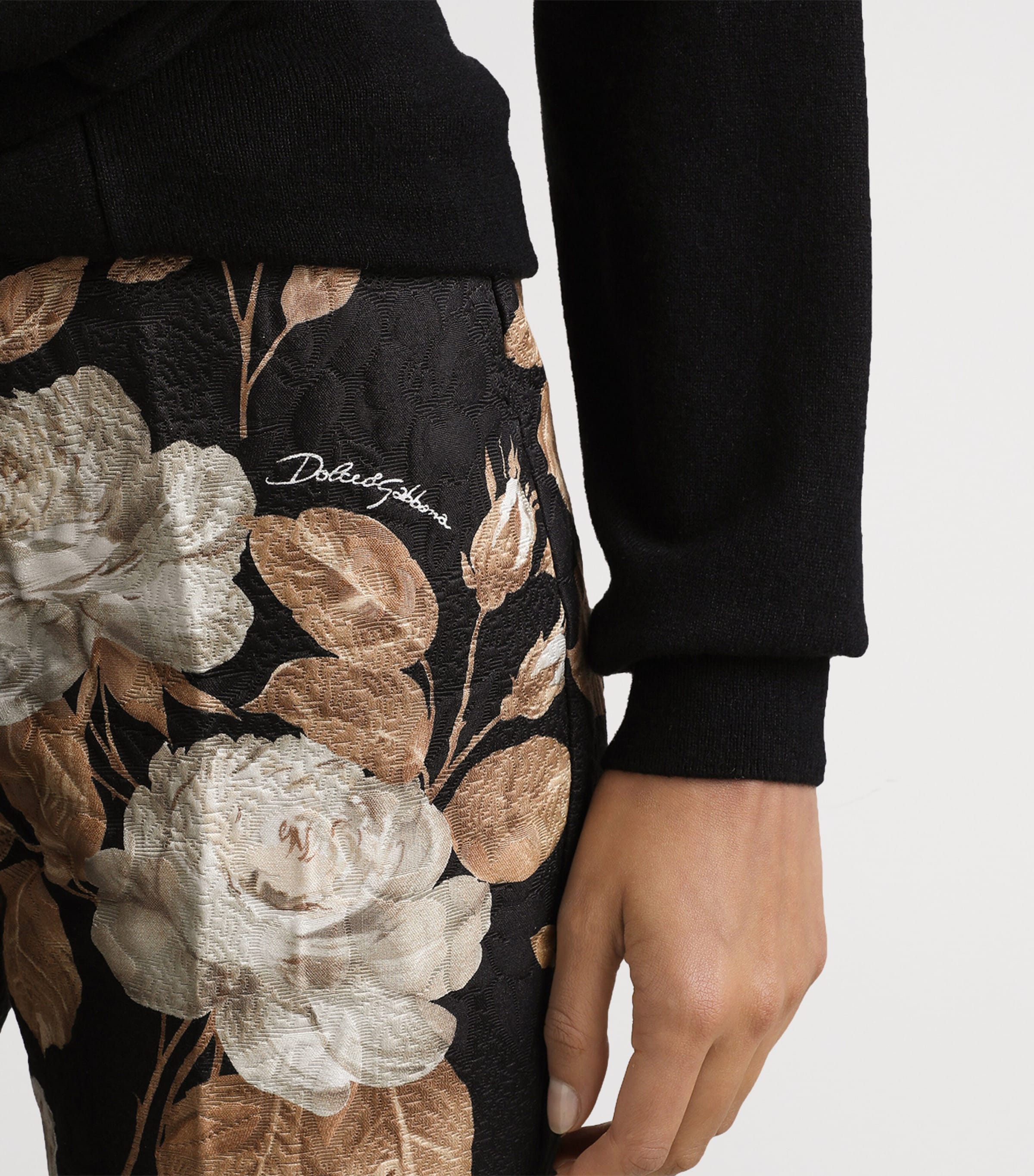 Cotton-Blend Floral Trousers HN5QQ-ROSE VINT Image 5