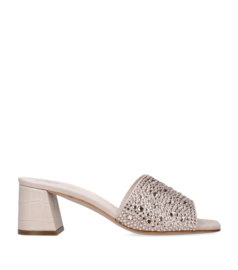 Leather Embellished Florence Heeled Mules 50 BEIGE Image 1