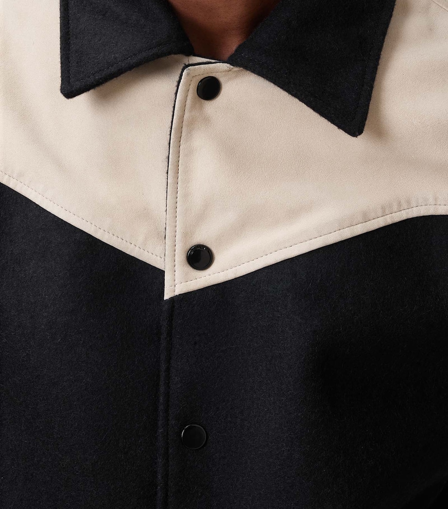 Leather-Trim Endleton Bomber Jacket BLACK/ECRU WHITE Image 9