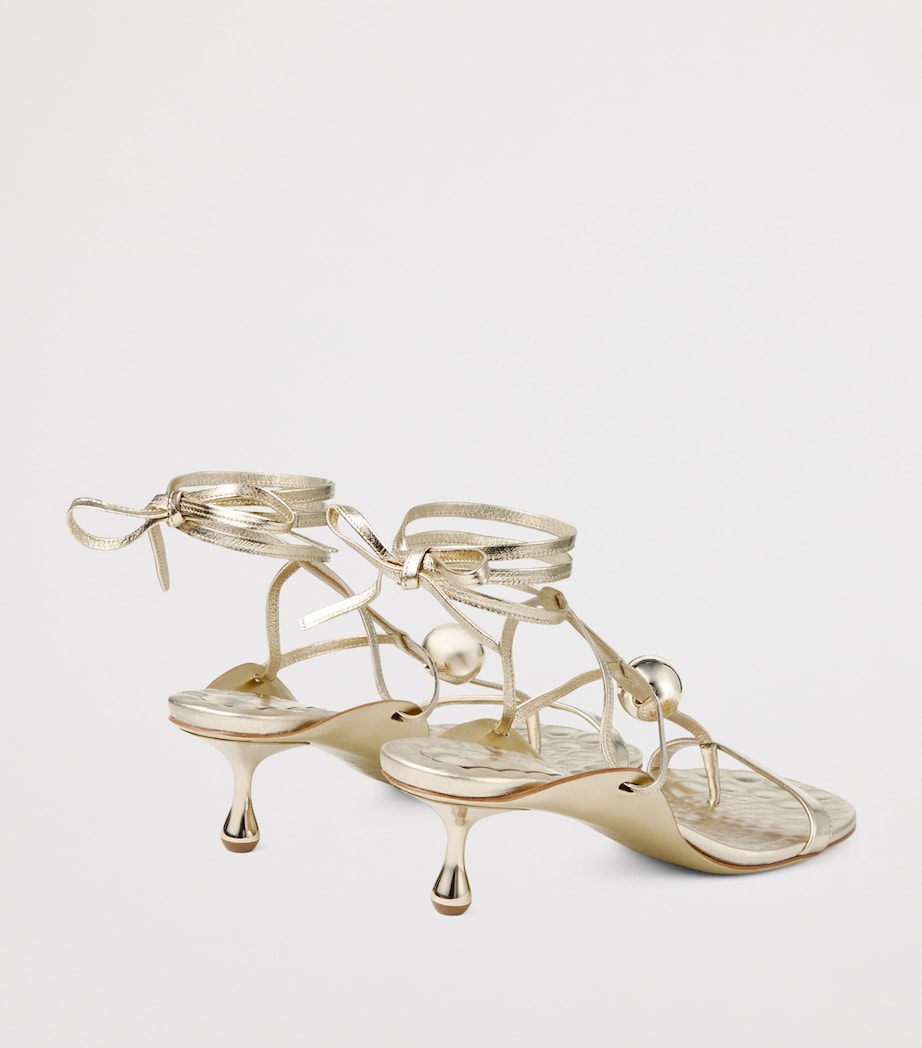 Zyra 50 Leather Heeled Sandals GOLD/GOLD/GOLD Image 3