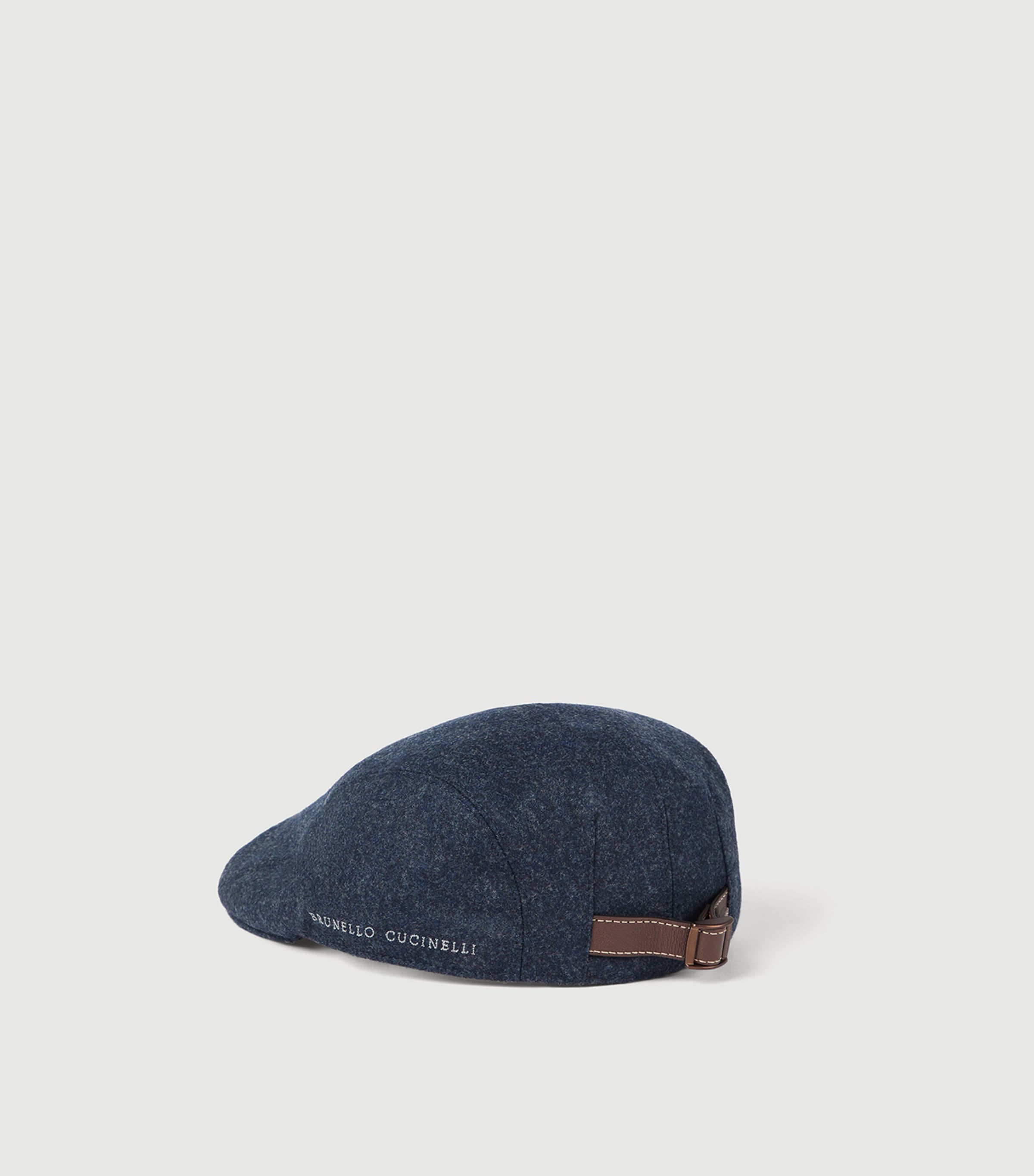 Brunello Cucinelli Virgin Wool Embroidered Flat Cap Black Image 3