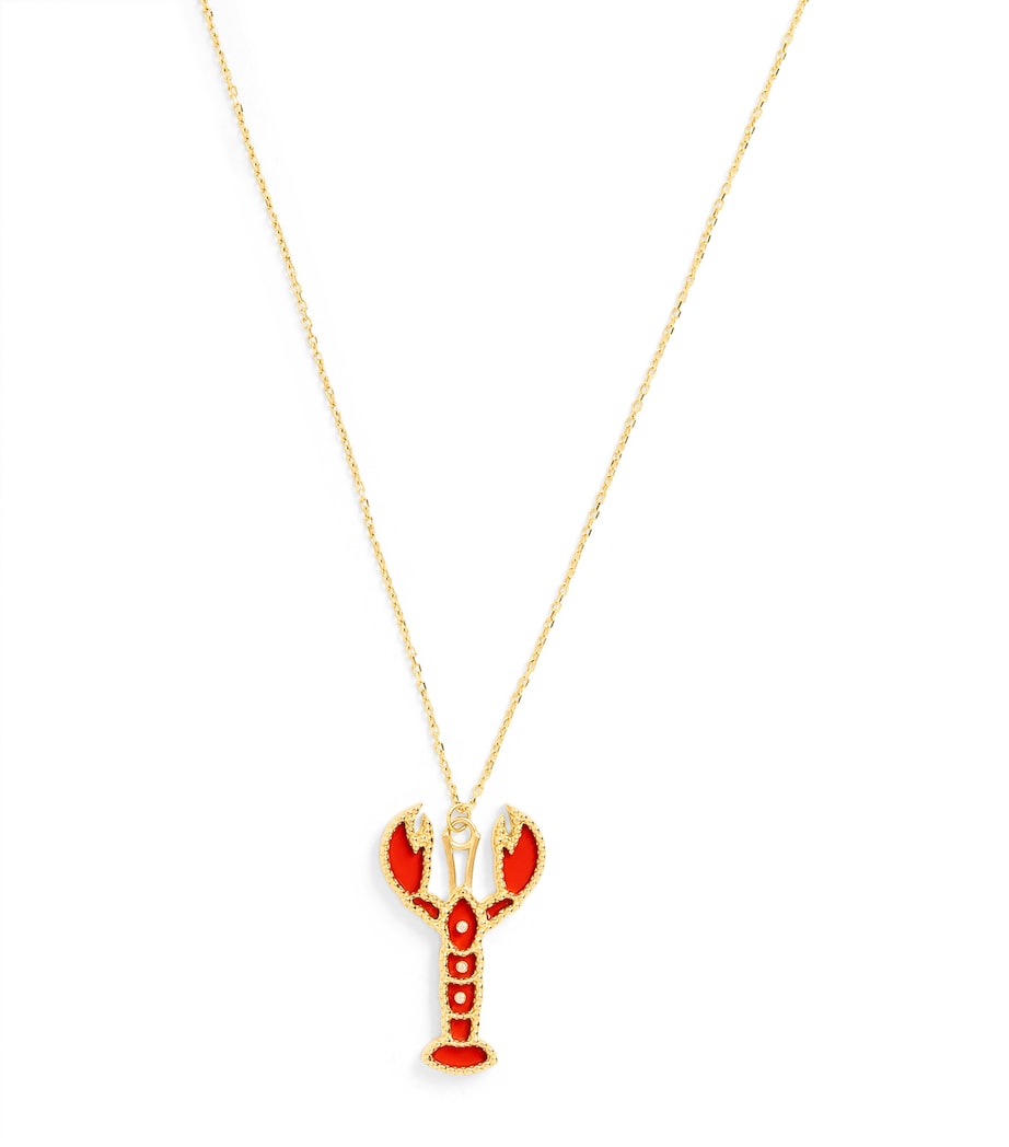 Yellow Gold and Coral Lobster Necklace YELLOW GOLD Image 1