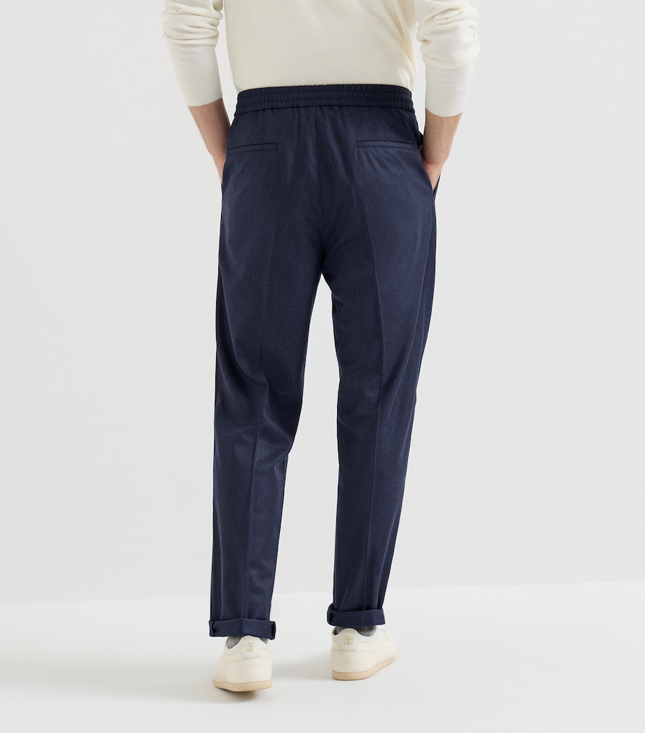 Brunello Cucinelli Mens Virgin Wool Pleated Drawstring Trousers Image 3