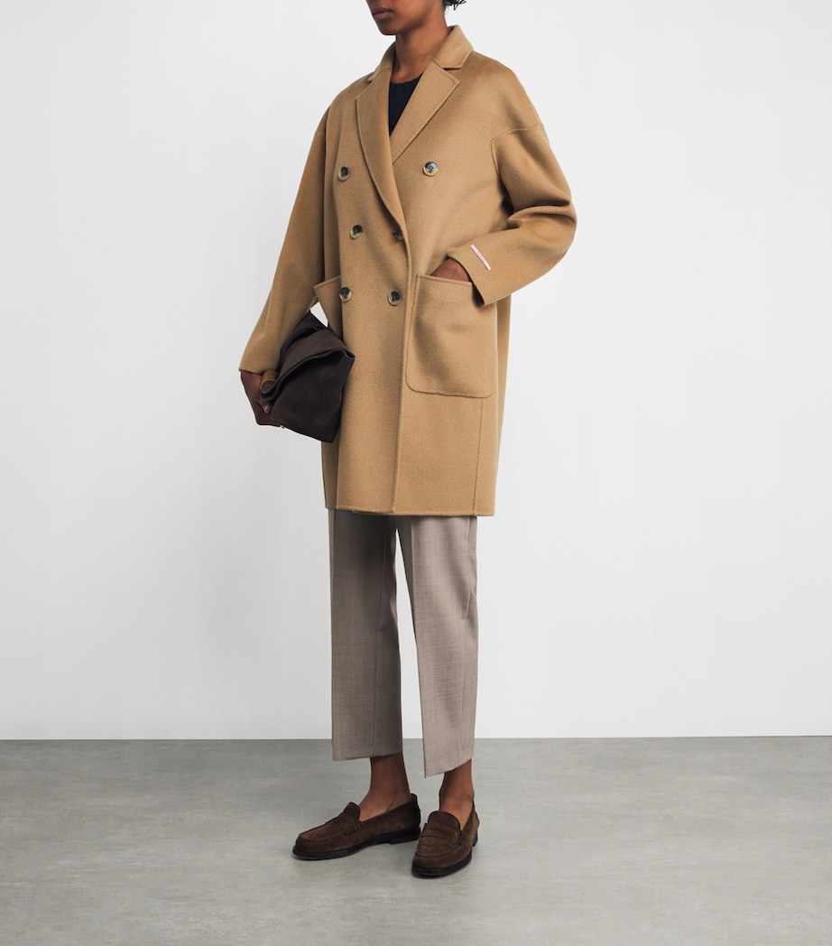 Virgin Wool Double-Breasted Coat CAMEL Image 2