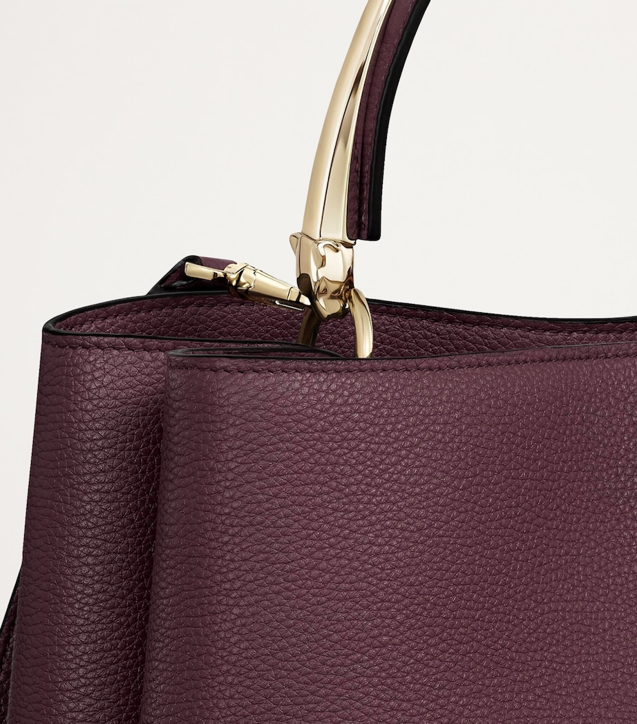 Medium Calfskin Panthère de Cartier Top-Handle Bag PLUM Image 3