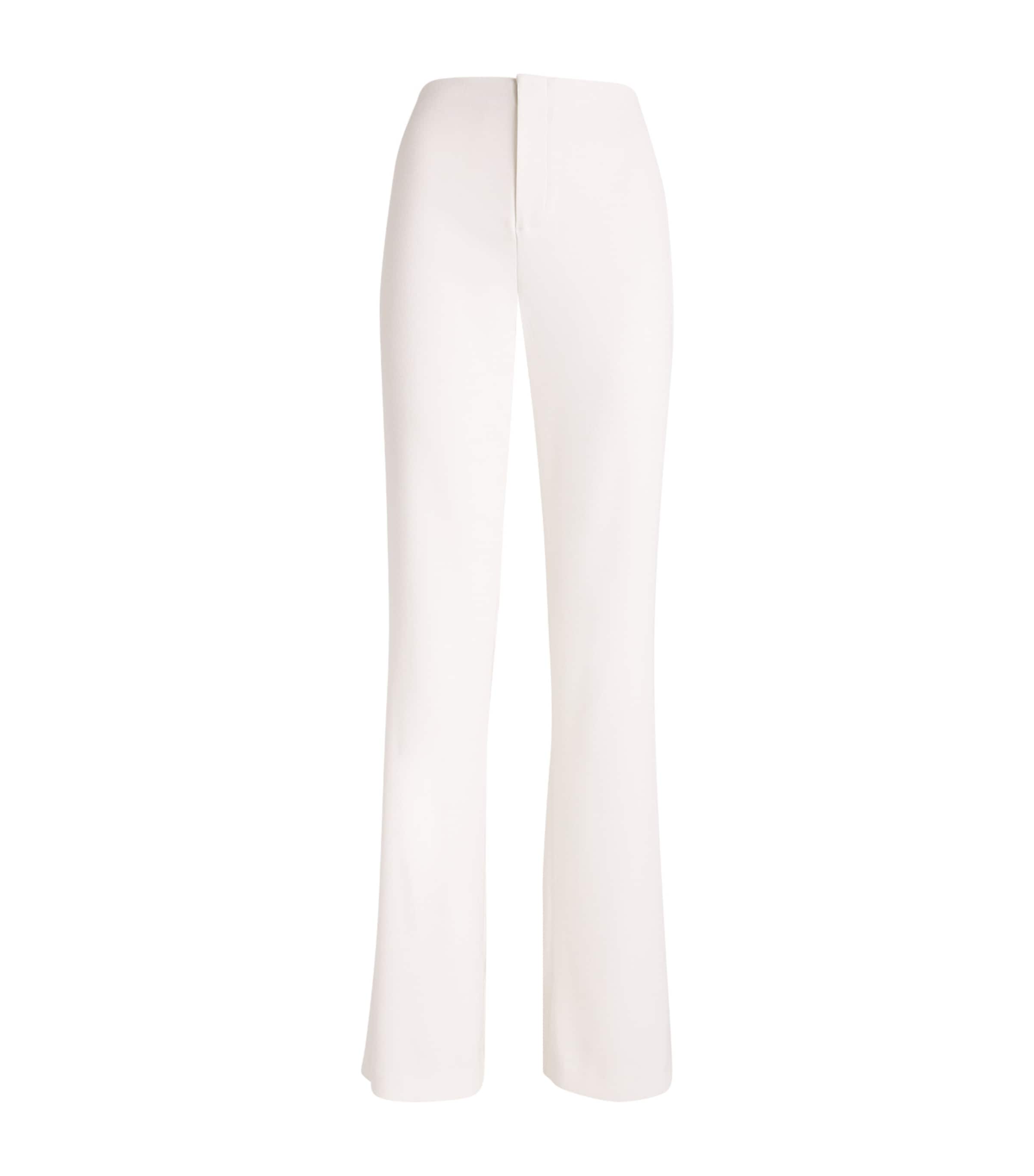 Shop Alice And Olivia Flared Bootcut Teeny Tailored Trousers In Ivory