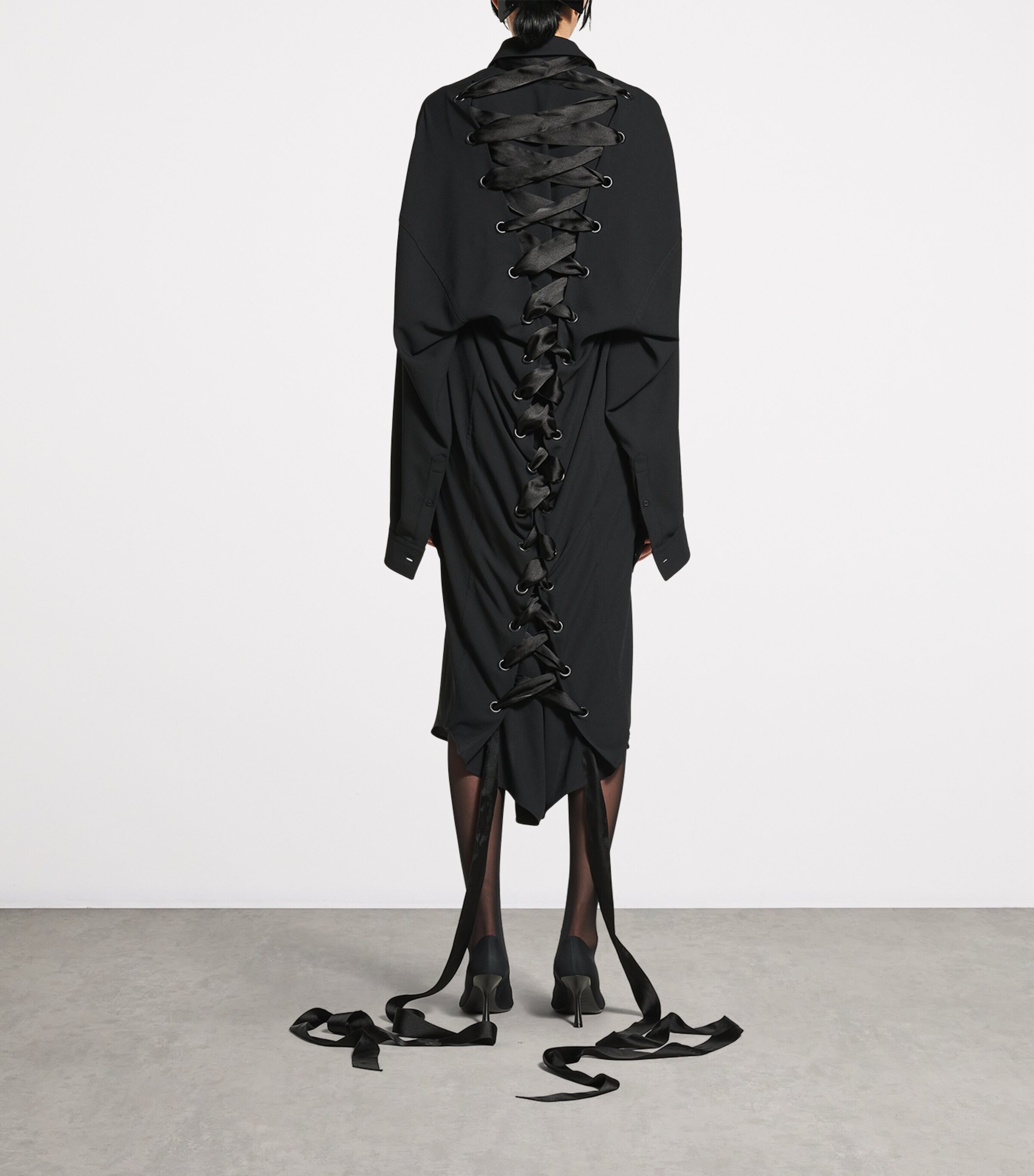 オールインワン・サロペット BALENCIAGA Black Elasticated Shirt Dress 楽天市場】バレンシアガ（オールインワン・サロペット