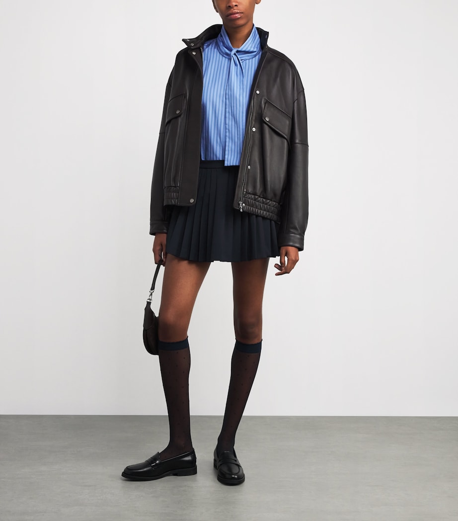 Pleated Mini Skirt NAVY BLUE Image 2