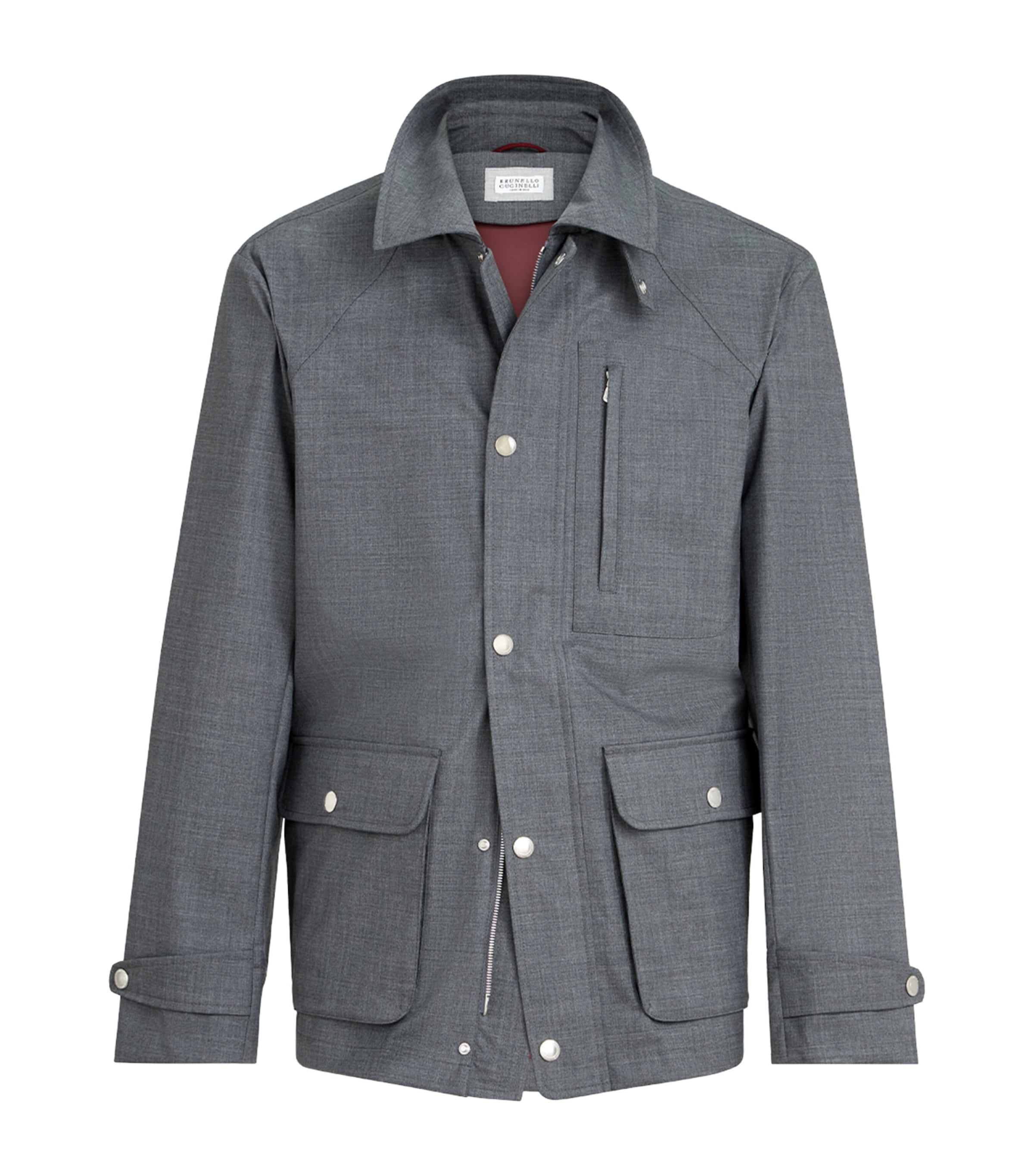 Brunello Cucinelli Grey Virgin Wool Field Jacket | Harrods US