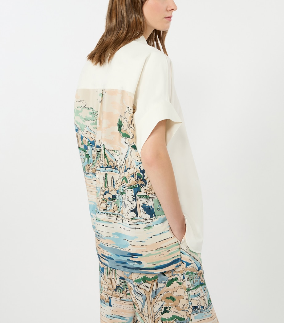 Weekend Max Mara Womens Cotton-Silk Printed Shirt White Image 4