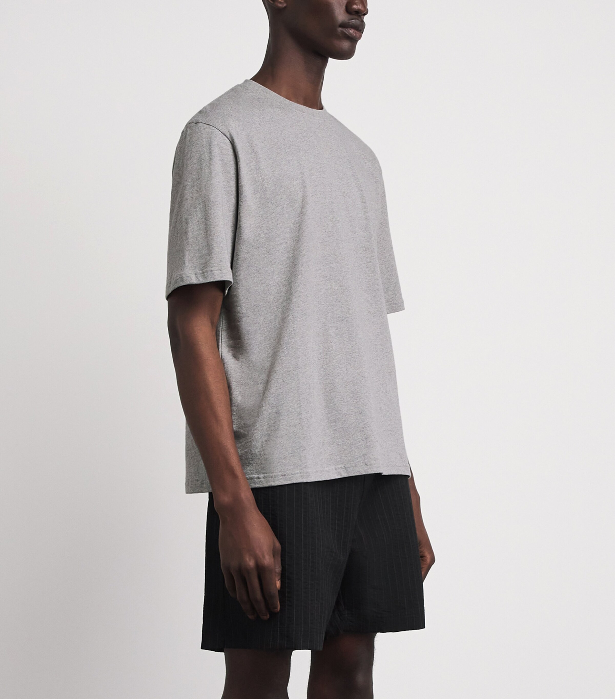 Studio Nicholson Mens Cotton Bric T-Shirt Grey Marl Image 4