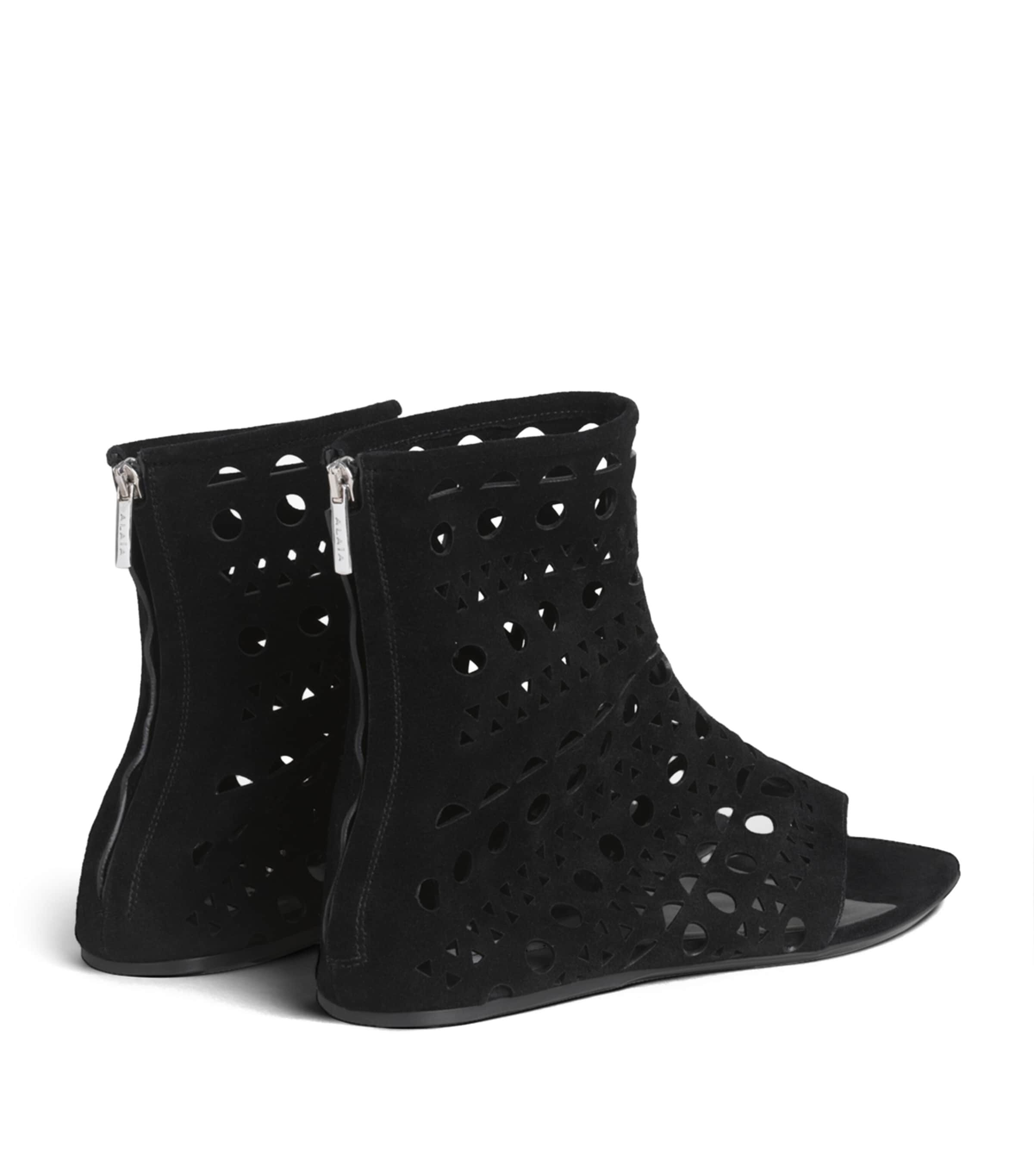 Alaïa Suede Vienne Thong High-Top Sandals Black Image 3