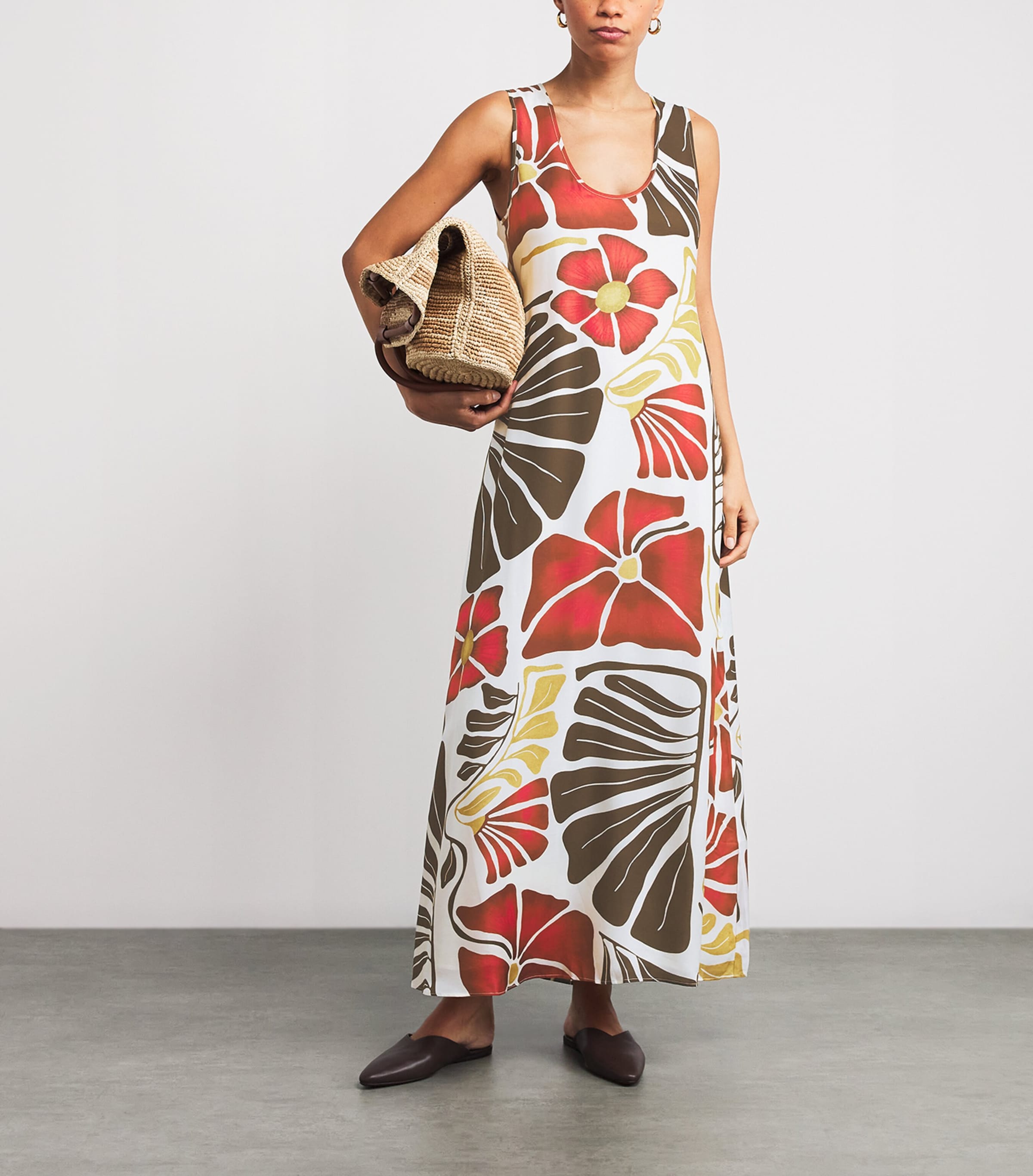 Jersey Floral Print Julietta Maxi Dress FIORELLO ROSSO Image 2