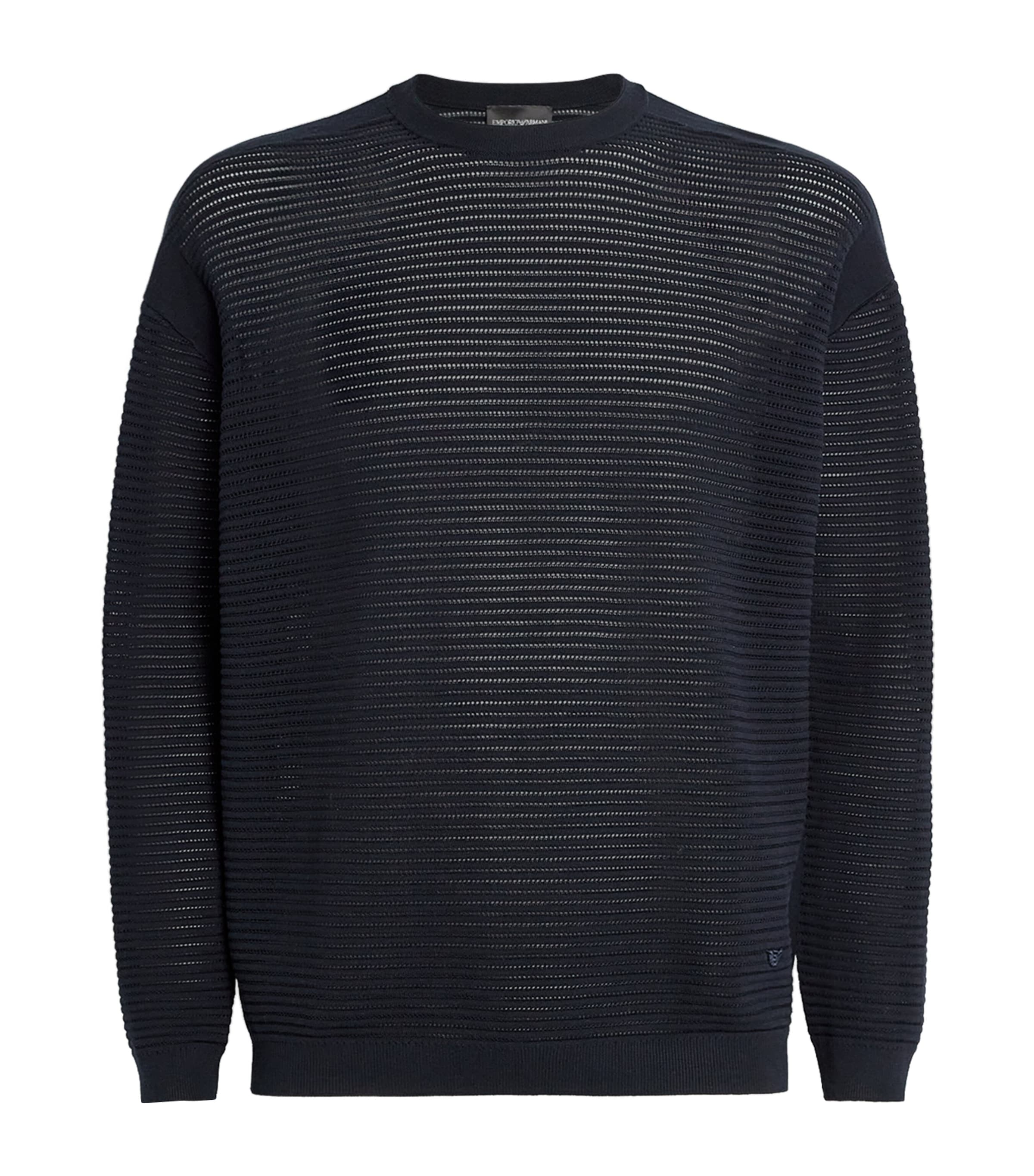 Emporio Armani Men's Lyocell Pullover Sweater In Blue
