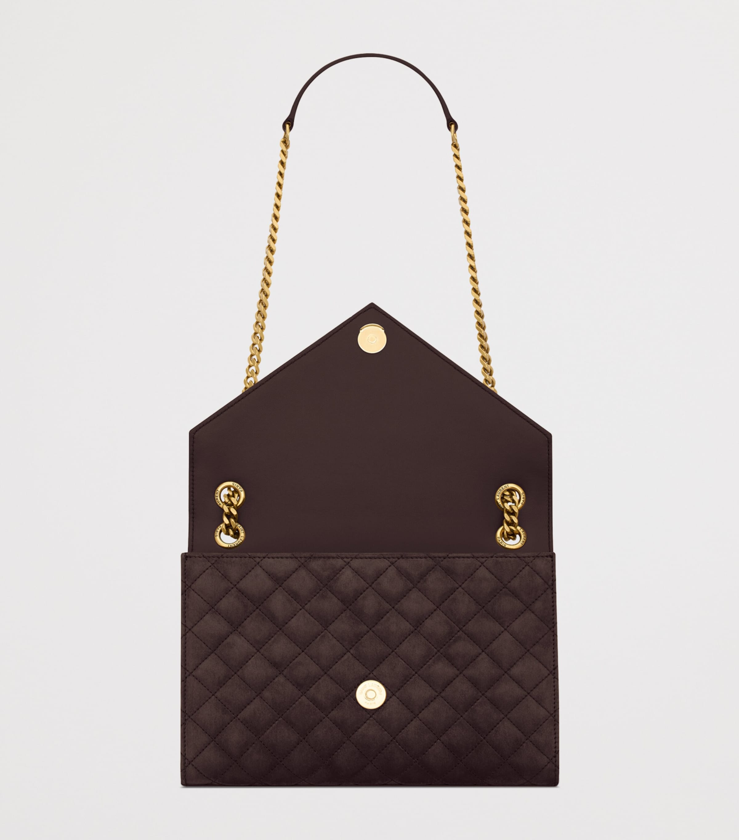 Saint Laurent Medium Suede Envelope Matelassé Shoulder Bag Image 3