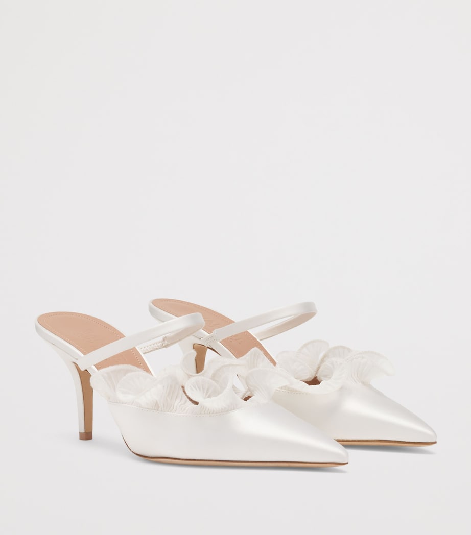 Malone Souliers Satin Cecile Heeled Mules 70 White Image 3