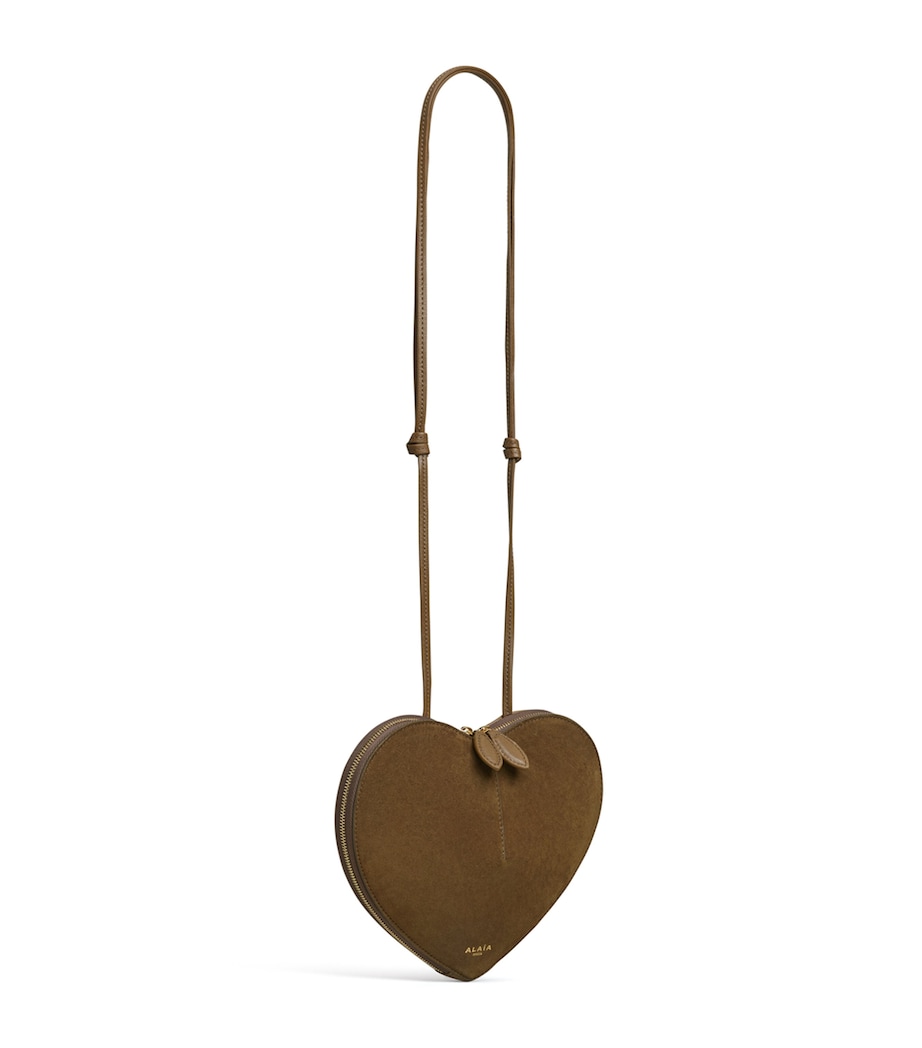 Alaïa Mini Suede Le Coeur Shoulder Bag Vert Kaki Image 2