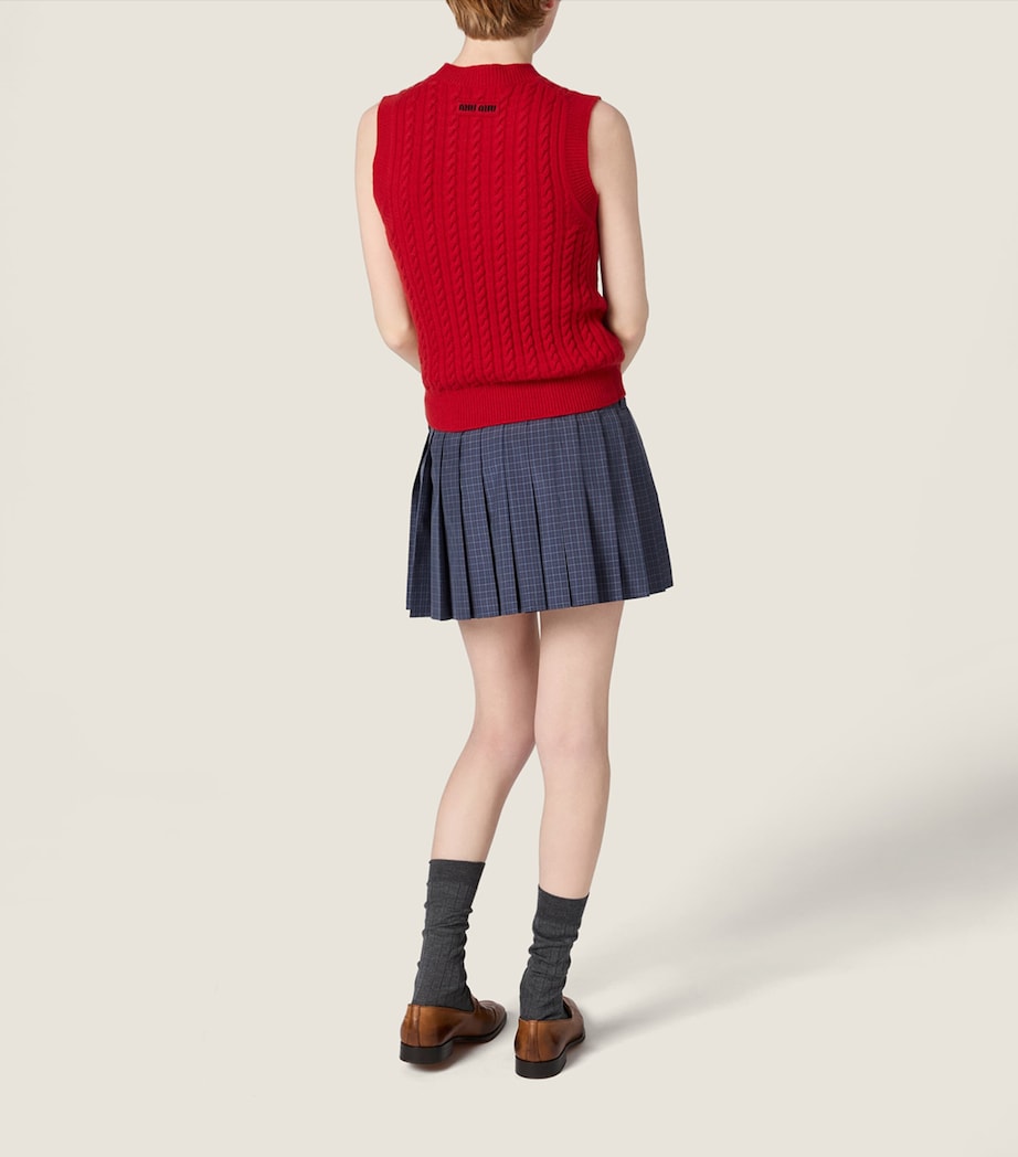 Miu Miu Womens Cashmere Cable-Knit Vest Image 3