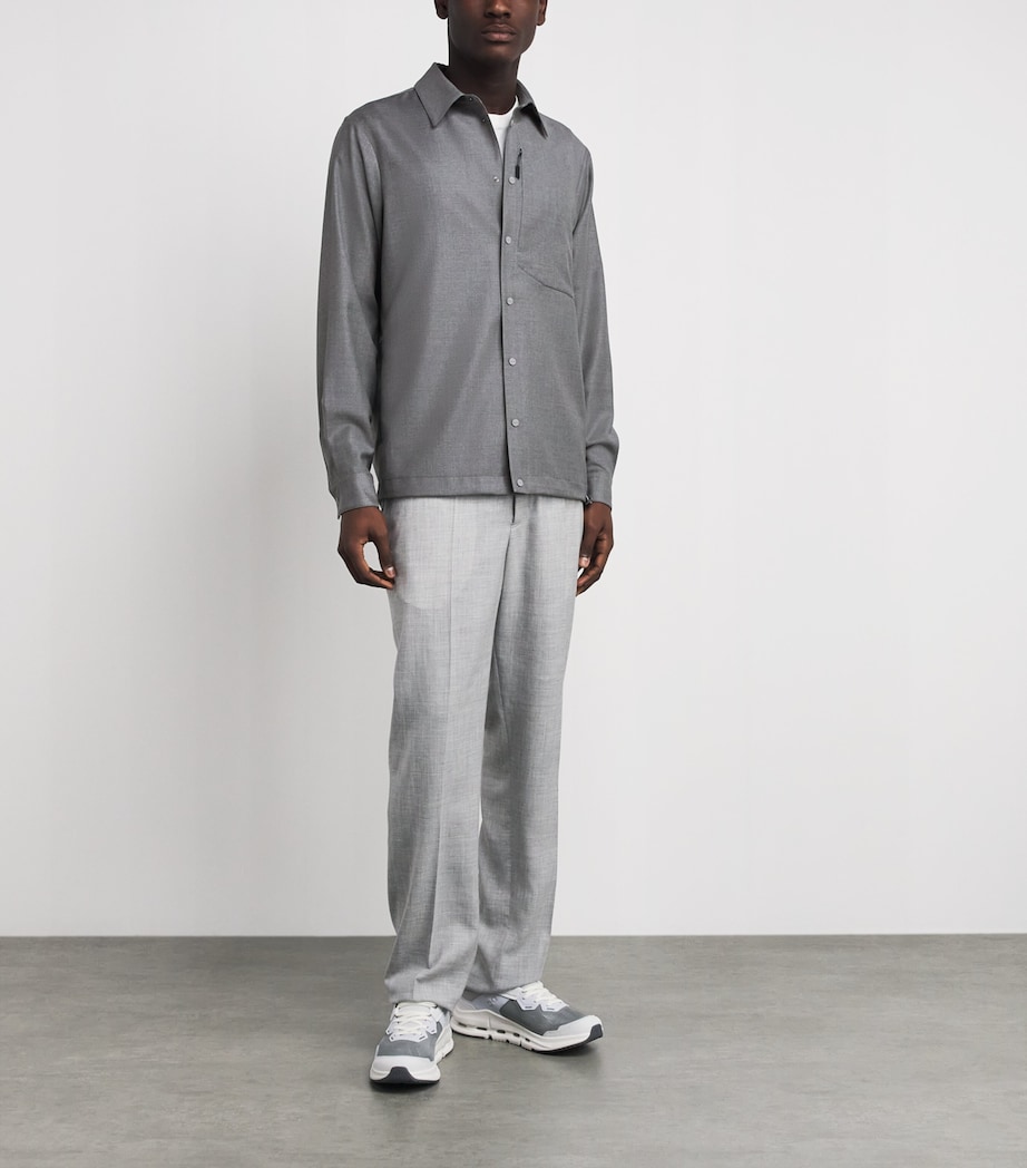 Sease Mens Virgin Wool Shirt Steel Grey Image 2