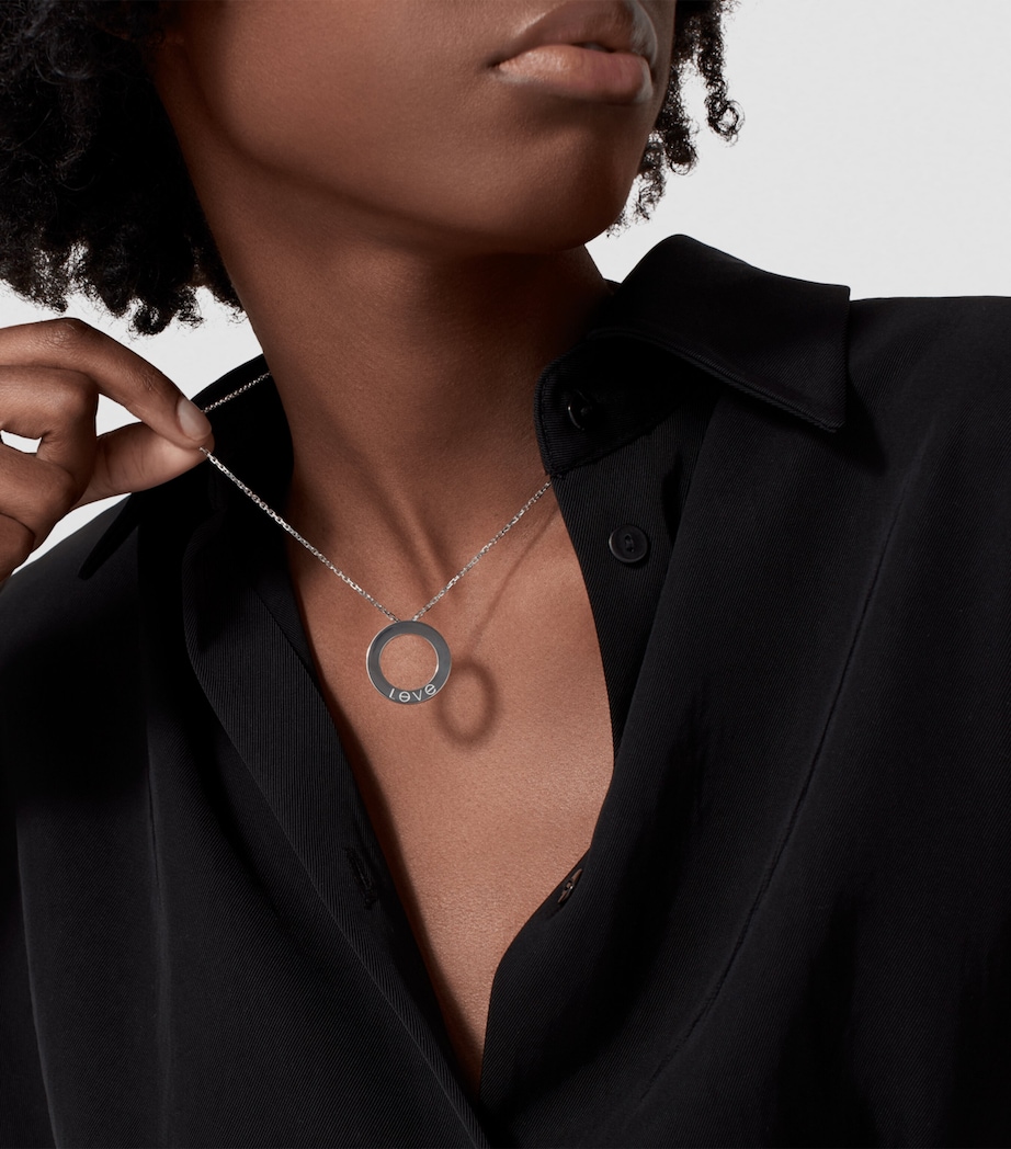 White Gold LOVE Necklace WHITE GOLD Image 9