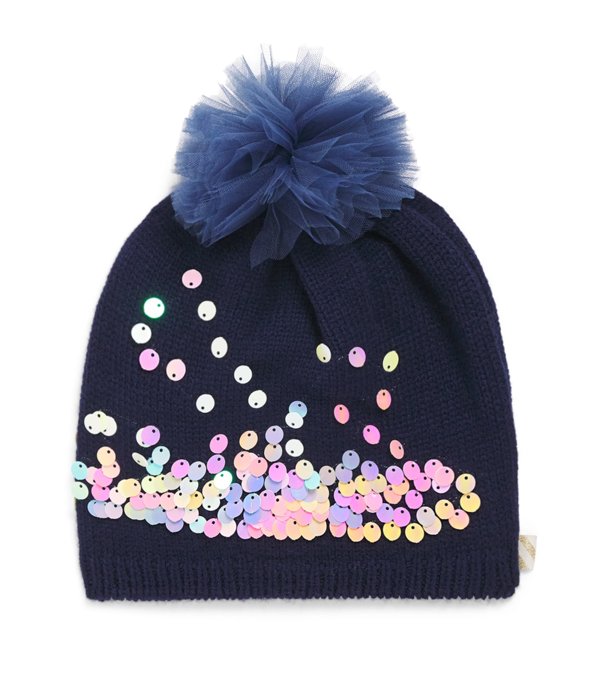 Billieblush Kids' Sequin-embellished Beanie In Black