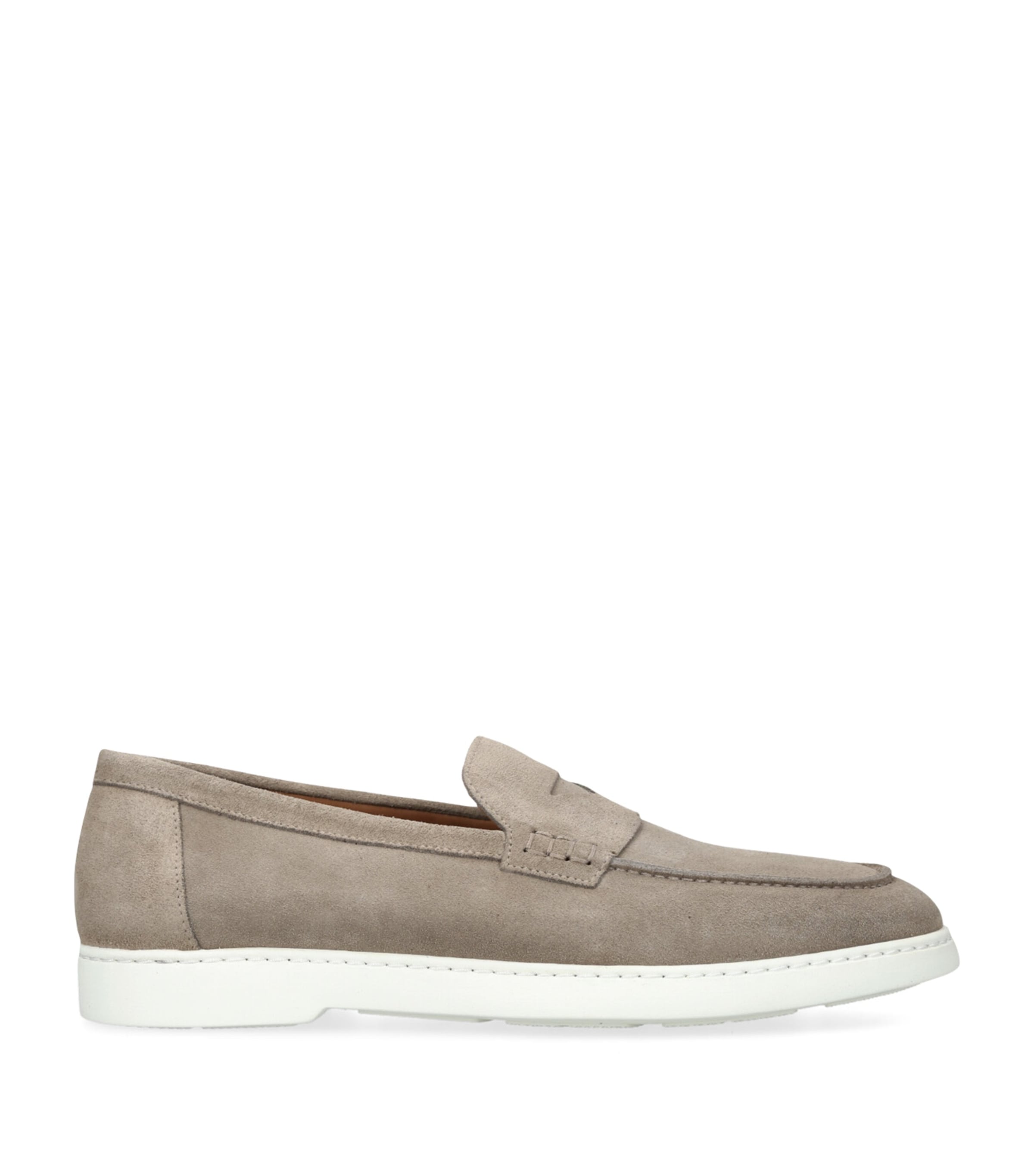 Doucal's Suede Wash Penny Loafers In Beige