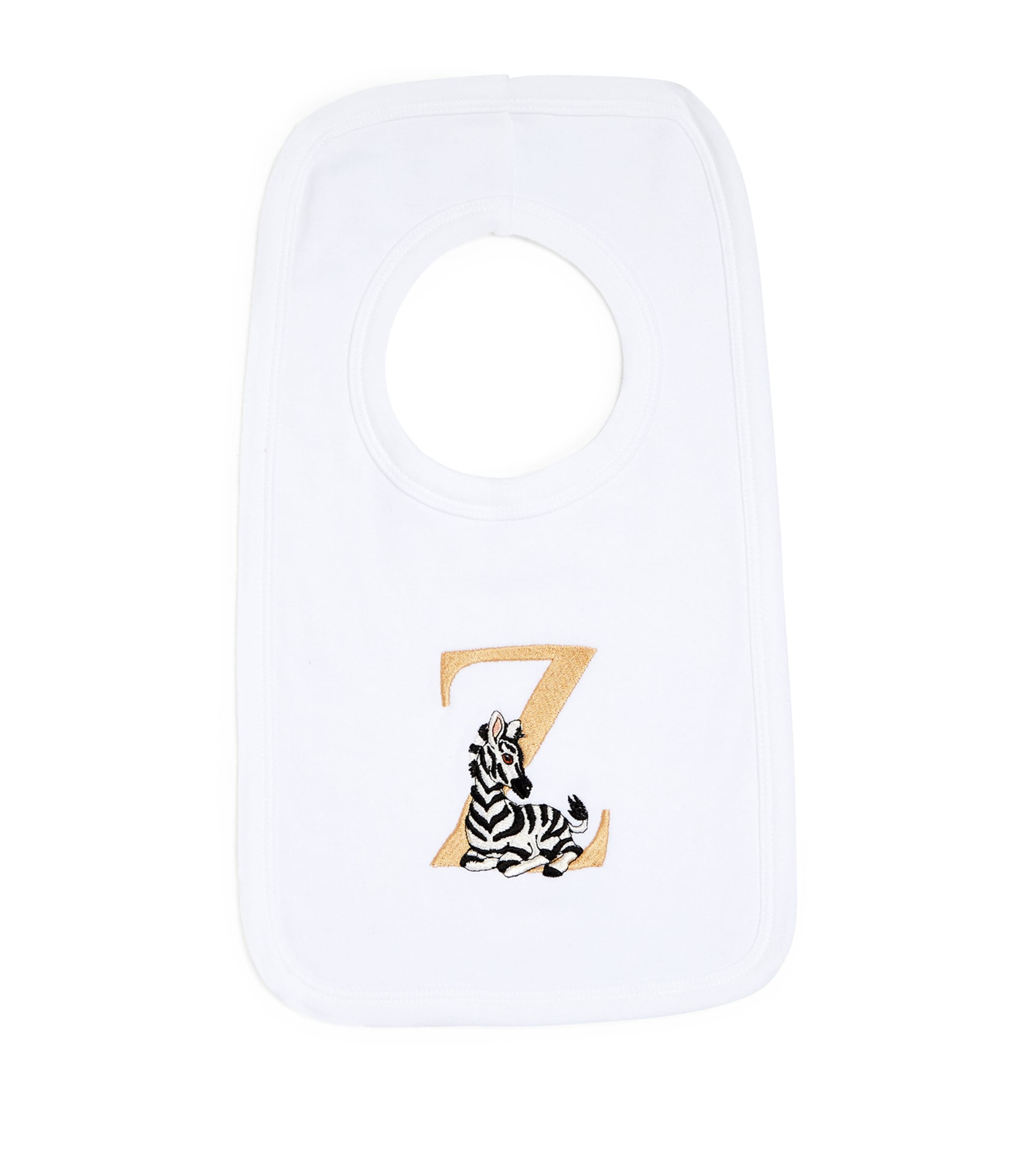 PAINT MY DREAMS Cotton 'Z' Monogram Bib White Image 1