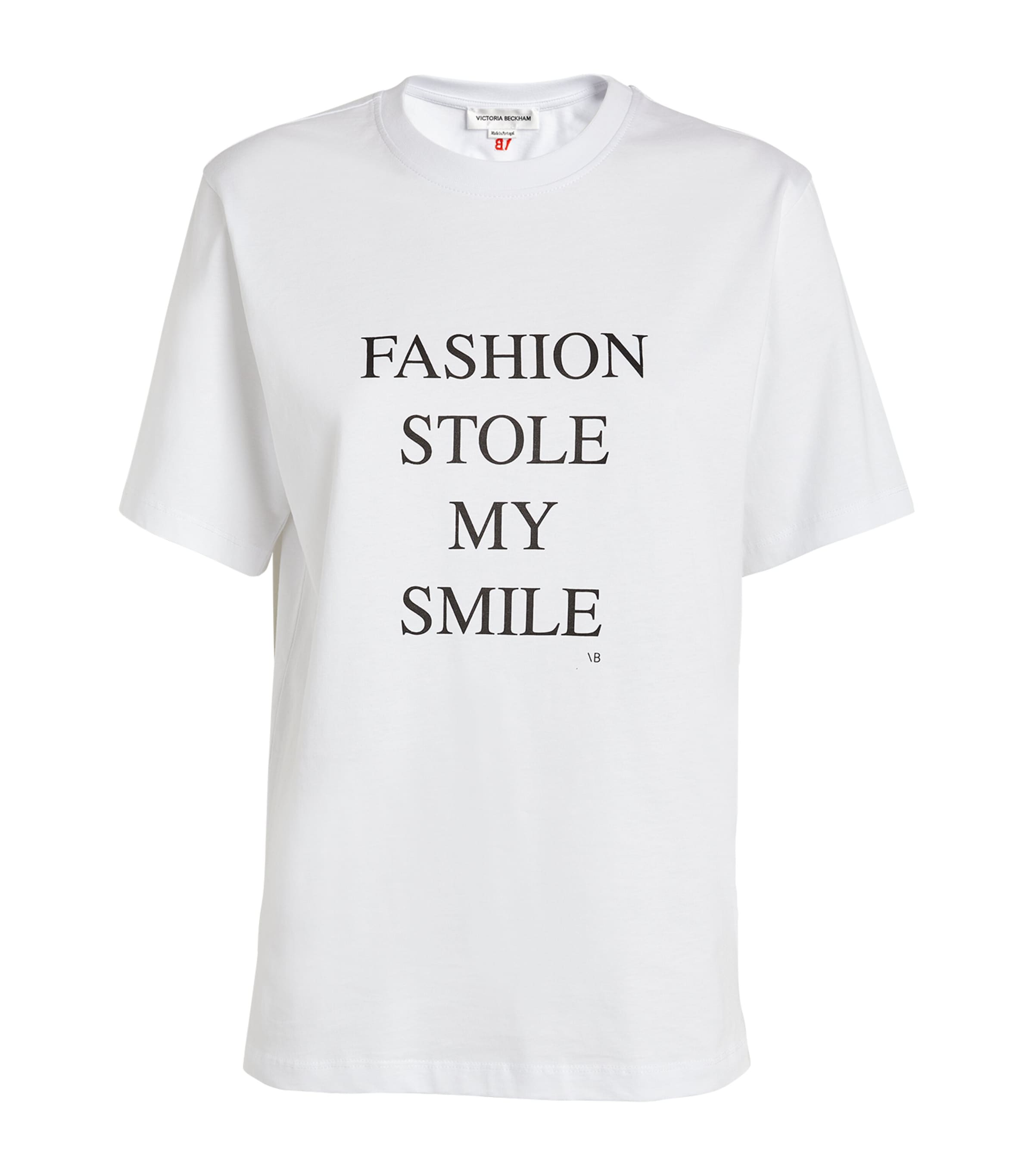 Shop Victoria Beckham Graphic Slogan T-shirt In White