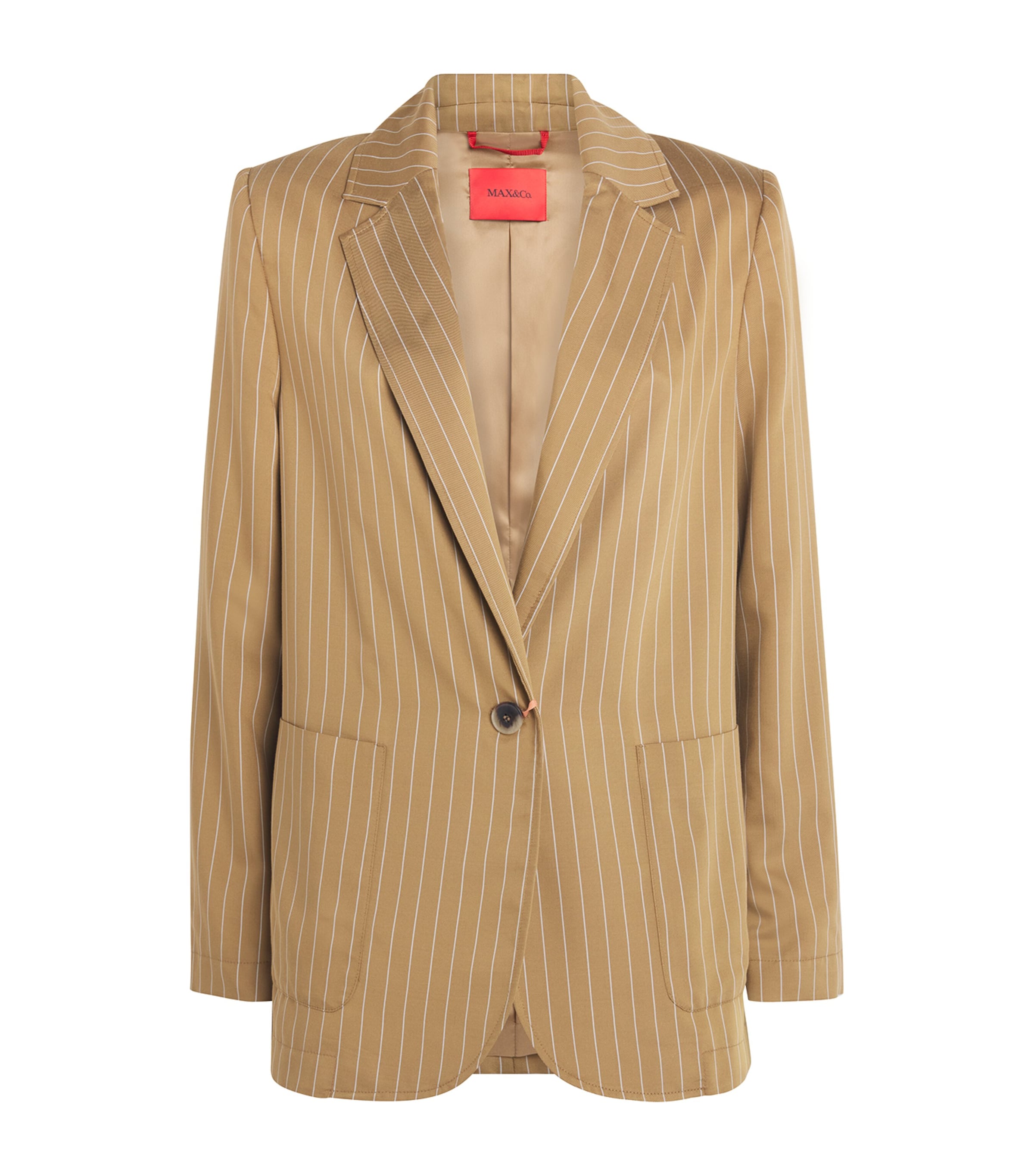 Max & Co Pinstripe Single-breasted Blazer In Yellow