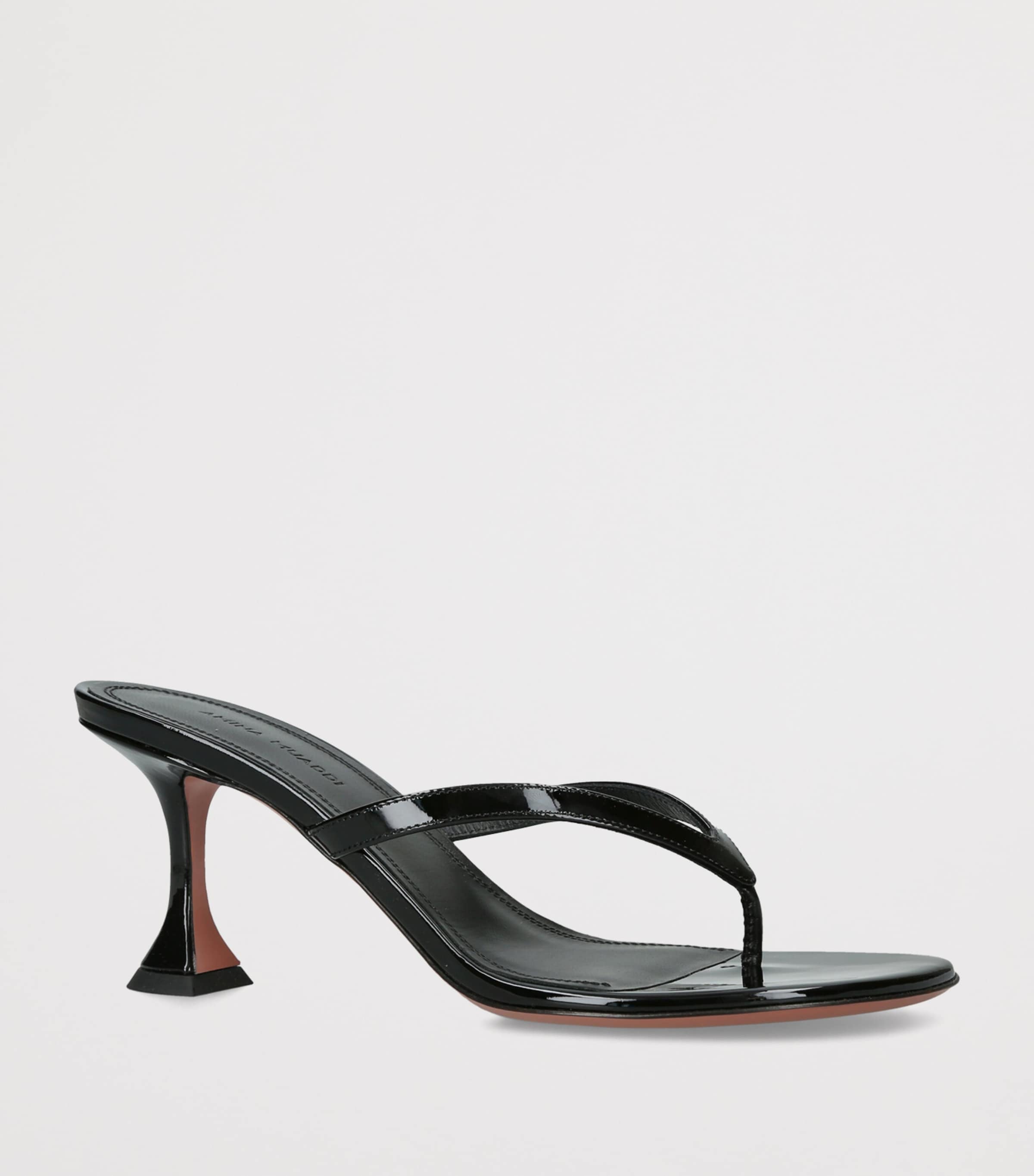 Amina Muaddi Patent Leather Juliette Heeled Sandals 70 Black Image 3