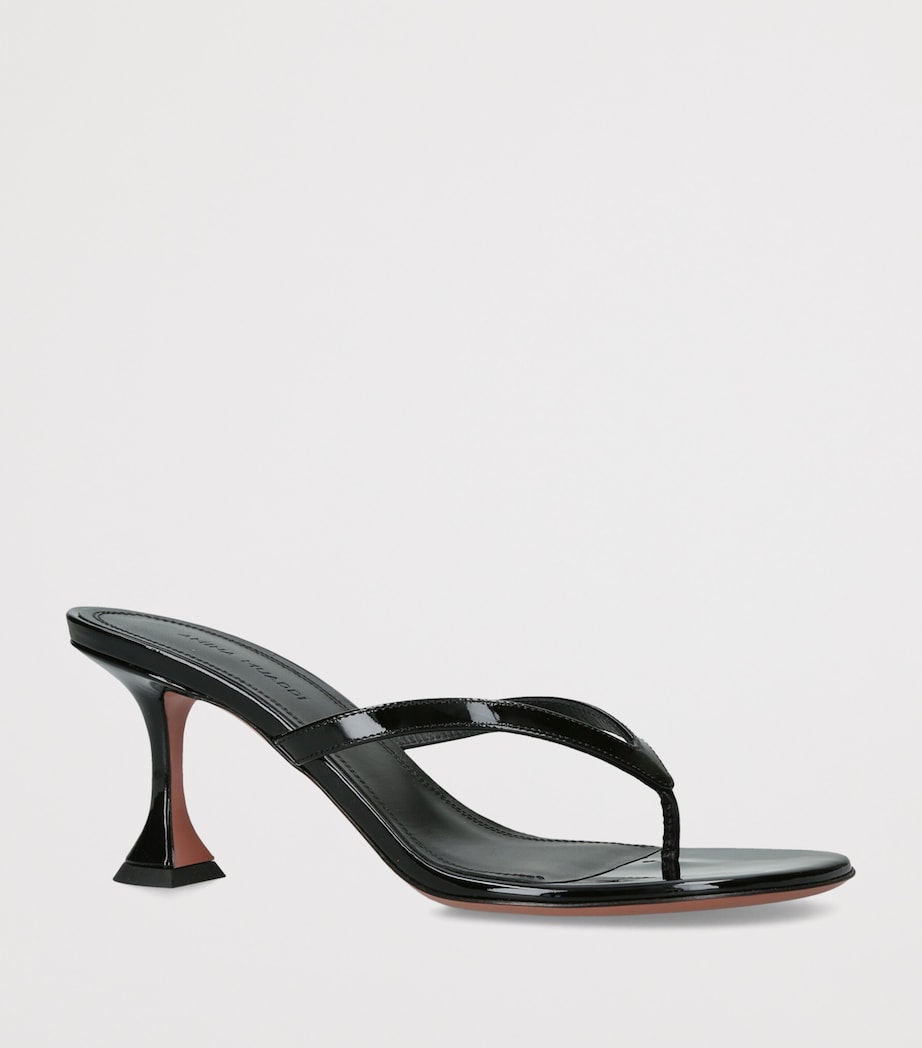 Amina Muaddi Patent Leather Juliette Heeled Sandals 70 Black Image 3