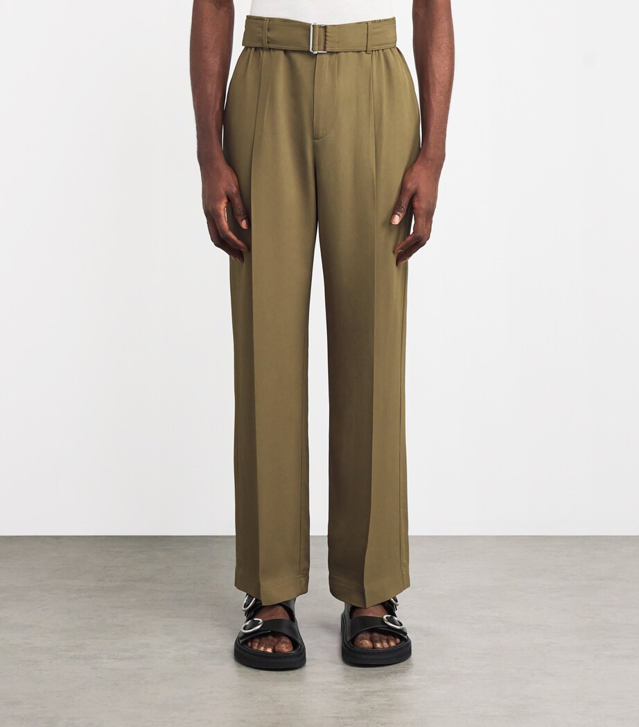 Simkhai Mens Belted Relaxed Elvis Trousers Olive Image 3