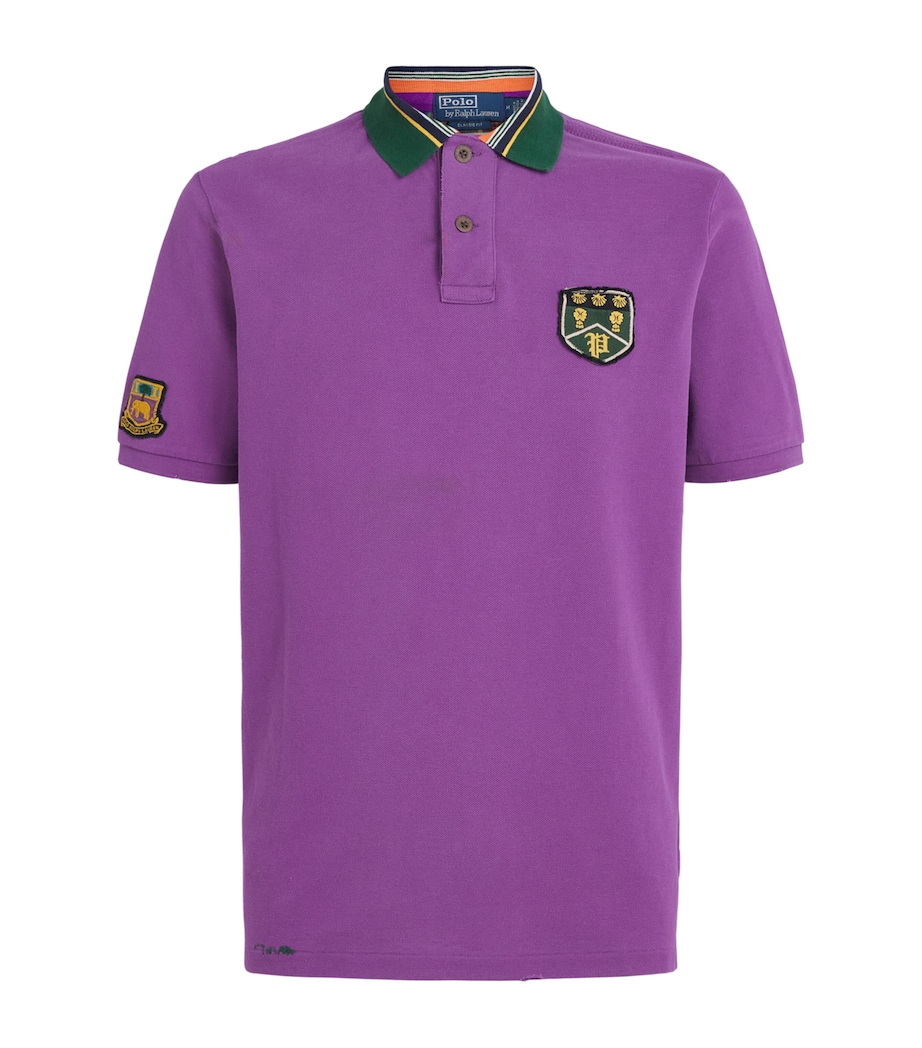 Polo Ralph Lauren Mens Cotton Crest Polo Shirt Paloma Purple Image 1
