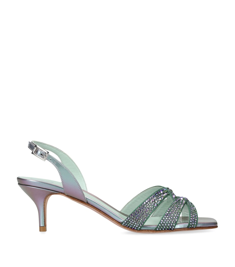 Leather Curtis Heeled Sandals 50 GREEN COMB Image 1