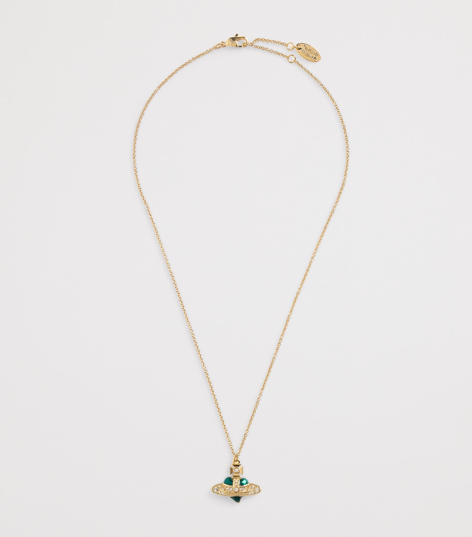 Diamante Heart Necklace GOLD/QUARTZ CRYSTAL Image 3