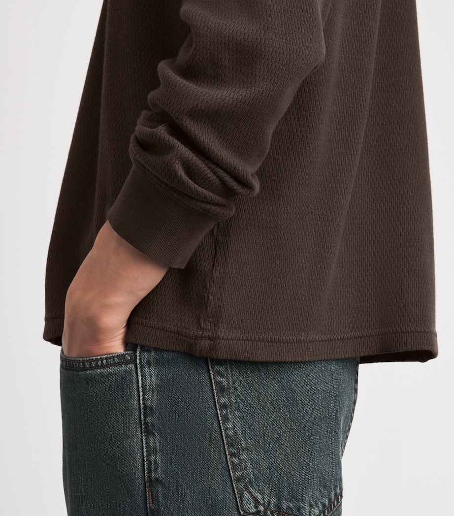 Citizens of Humanity Mens Cotton Waffle-Stitch Sweater Tobacco Image 3