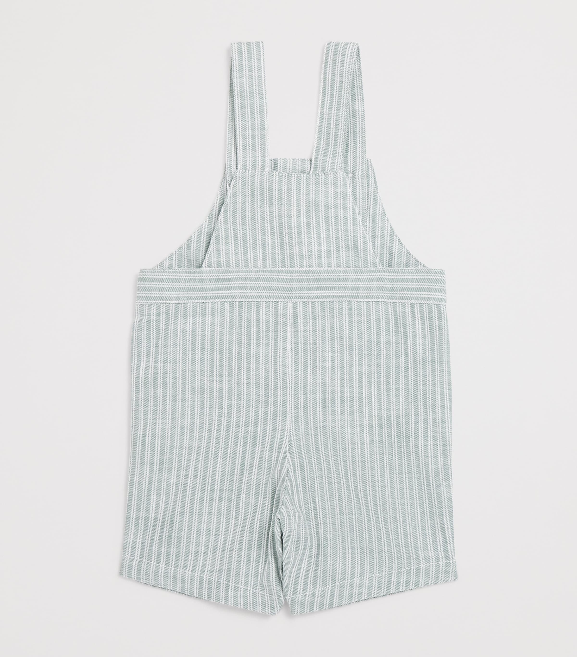 Cotton Stripe Dungarees (3-36 Months) 56KAKI Image 2