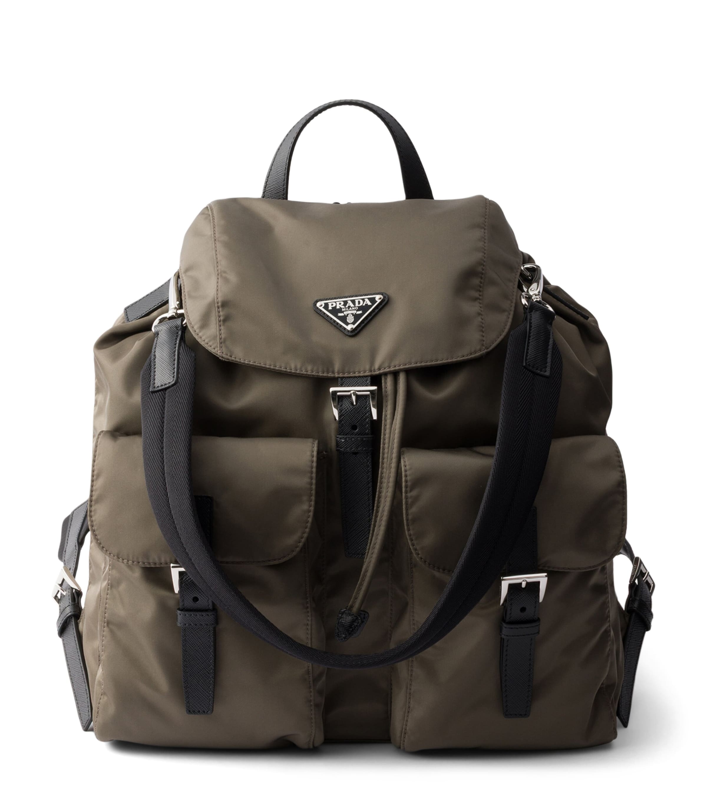 Prada Re-Nylon and Leather Explore Backpack Grey Image 1