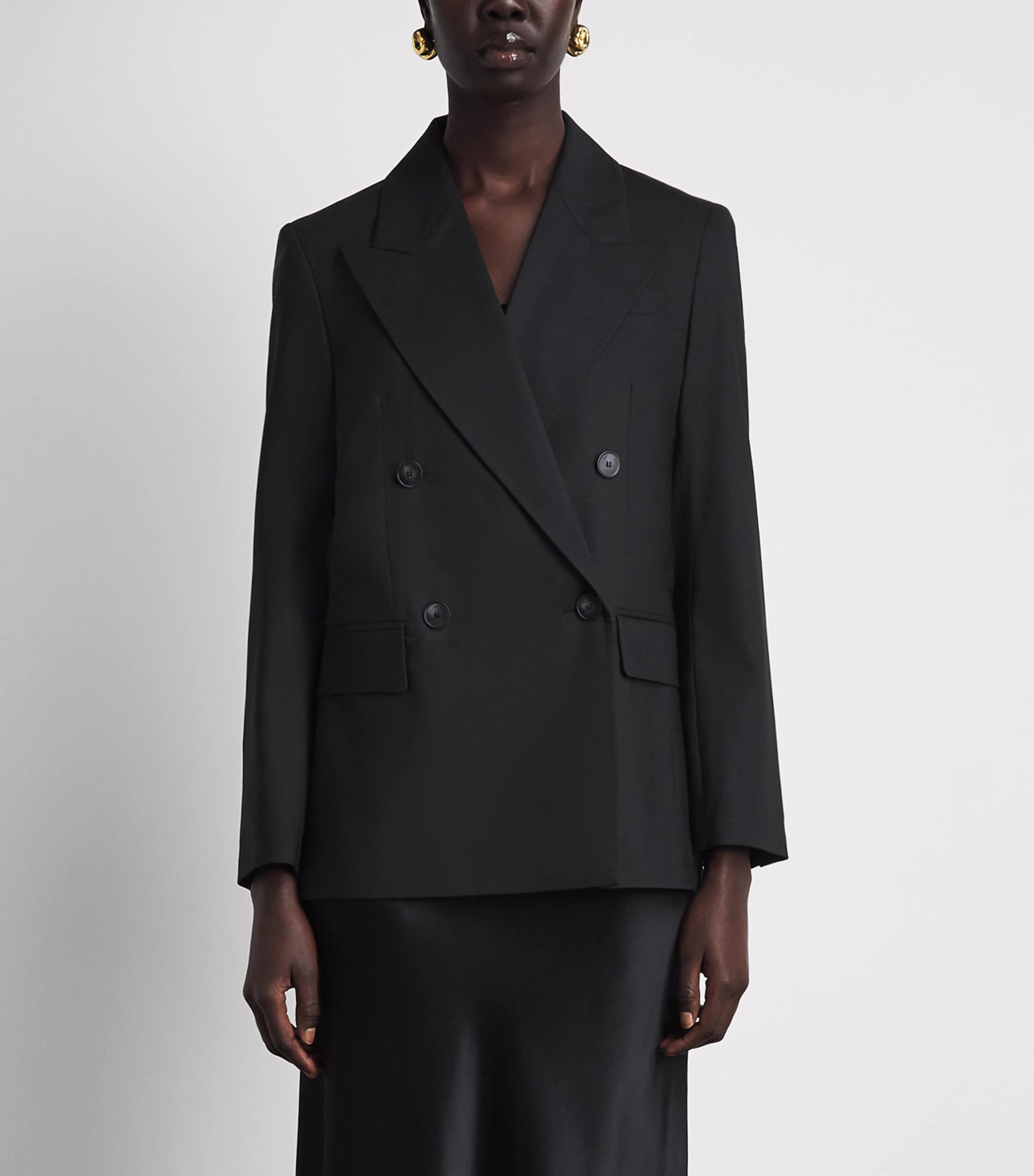 Joseph Womens Wool-Blend Jaden Blazer Black Image 4