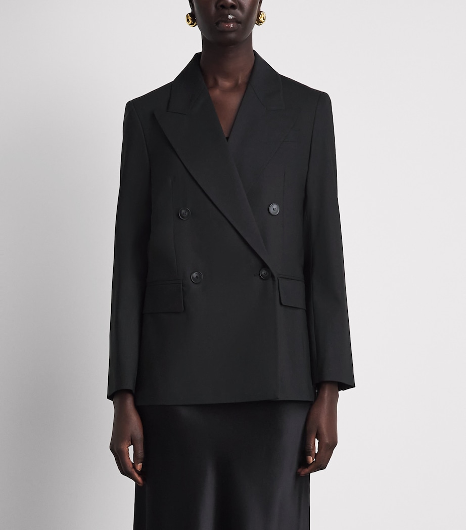 Joseph Womens Wool-Blend Jaden Blazer Black Image 4