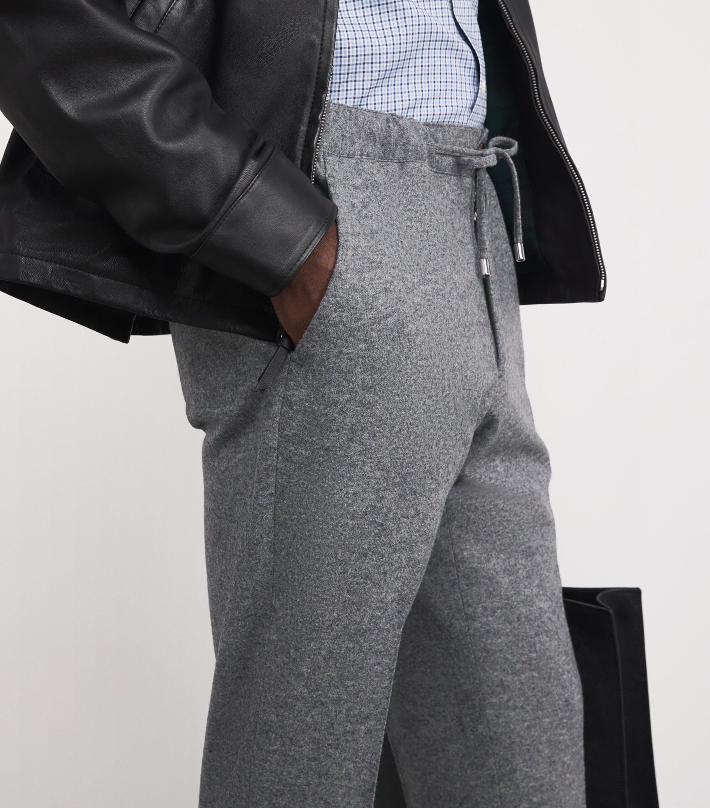 Fioroni Cashmere Mens Virgin Wool-Cashmere Straight Trousers Molveno Image 6