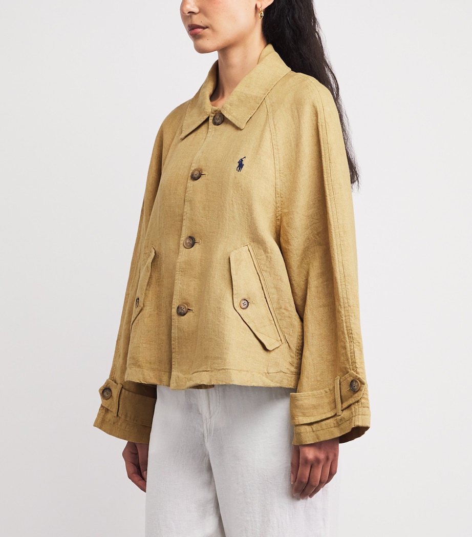 Polo Ralph Lauren Womens Linen Shacket Classic Camel Image 4