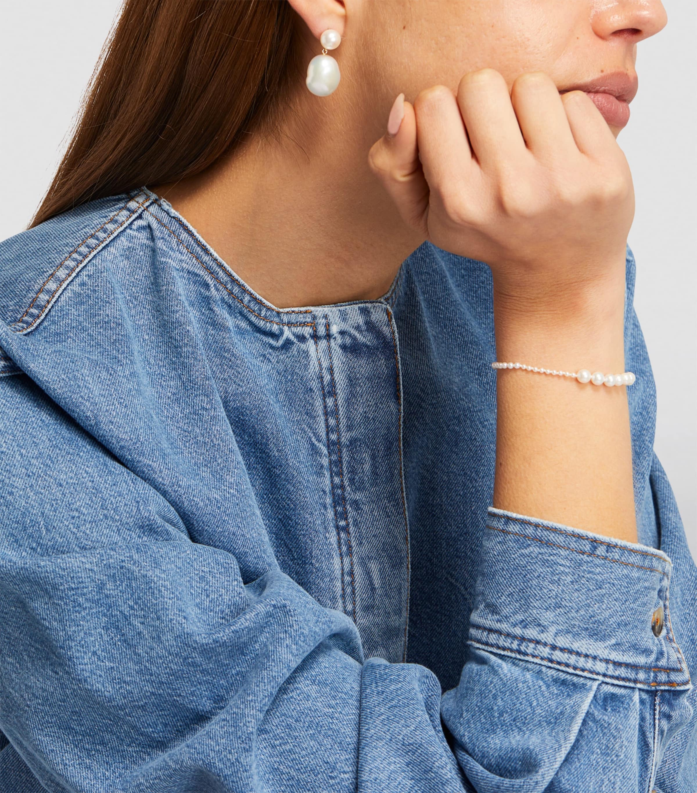 Yellow Gold and Pearl Venus Blanc Earrings YELLOW GOLD Image 4